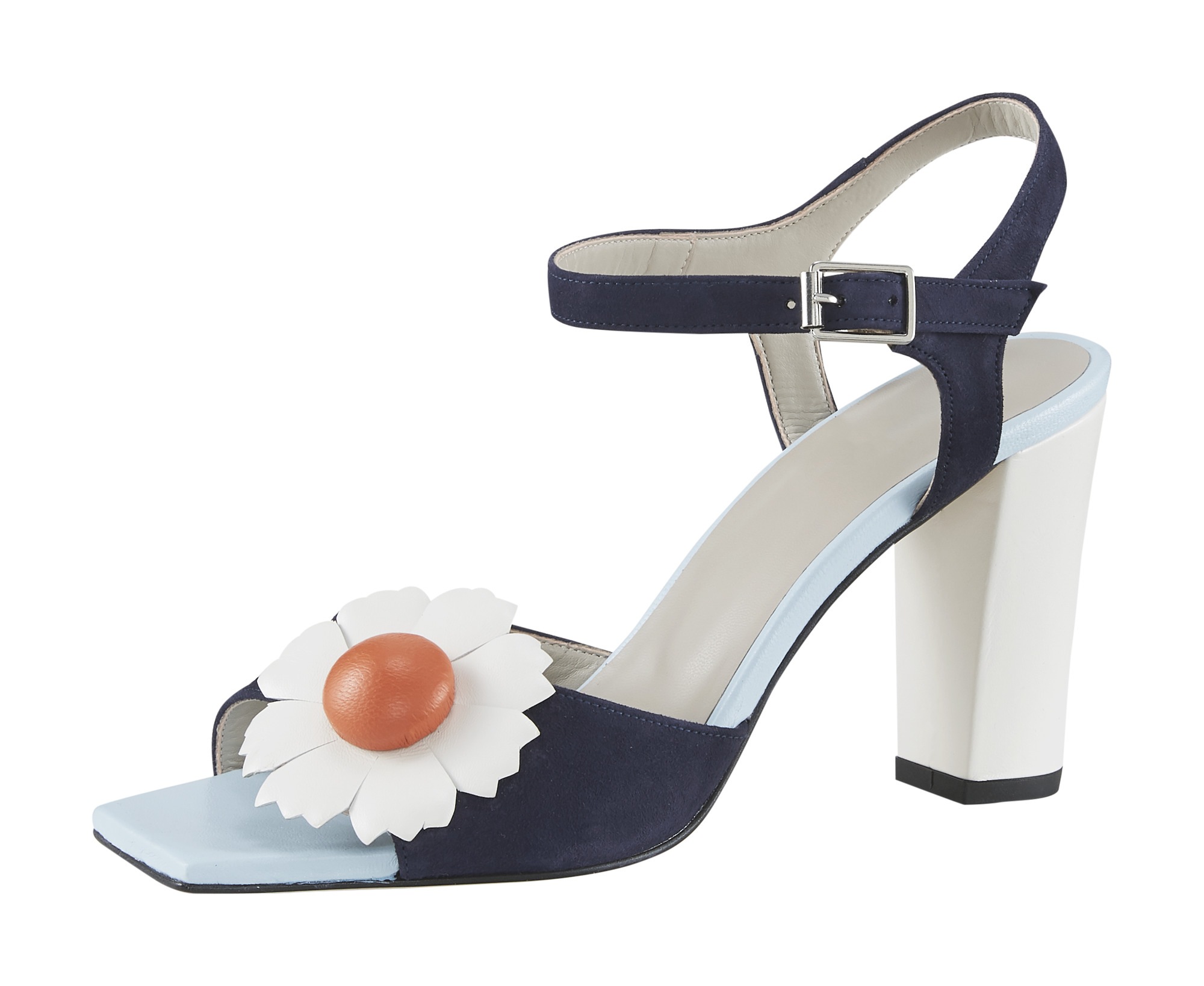 Sandalette mit dekorativer Blüte