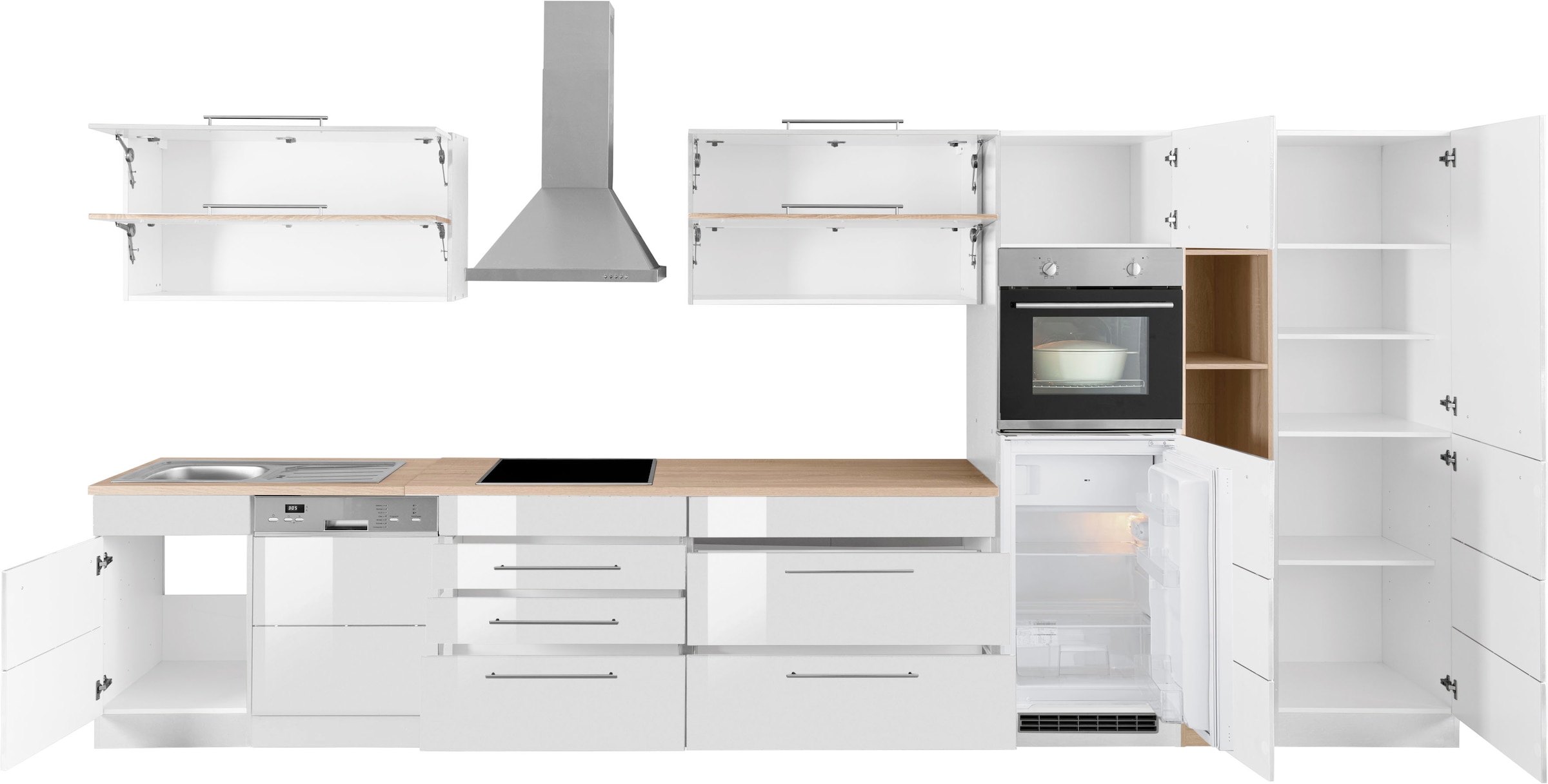 KOCHSTATION Küchenzeile »KS-Wien« Breite 440 cm, wahlweise mit E-Geräten und Induktion