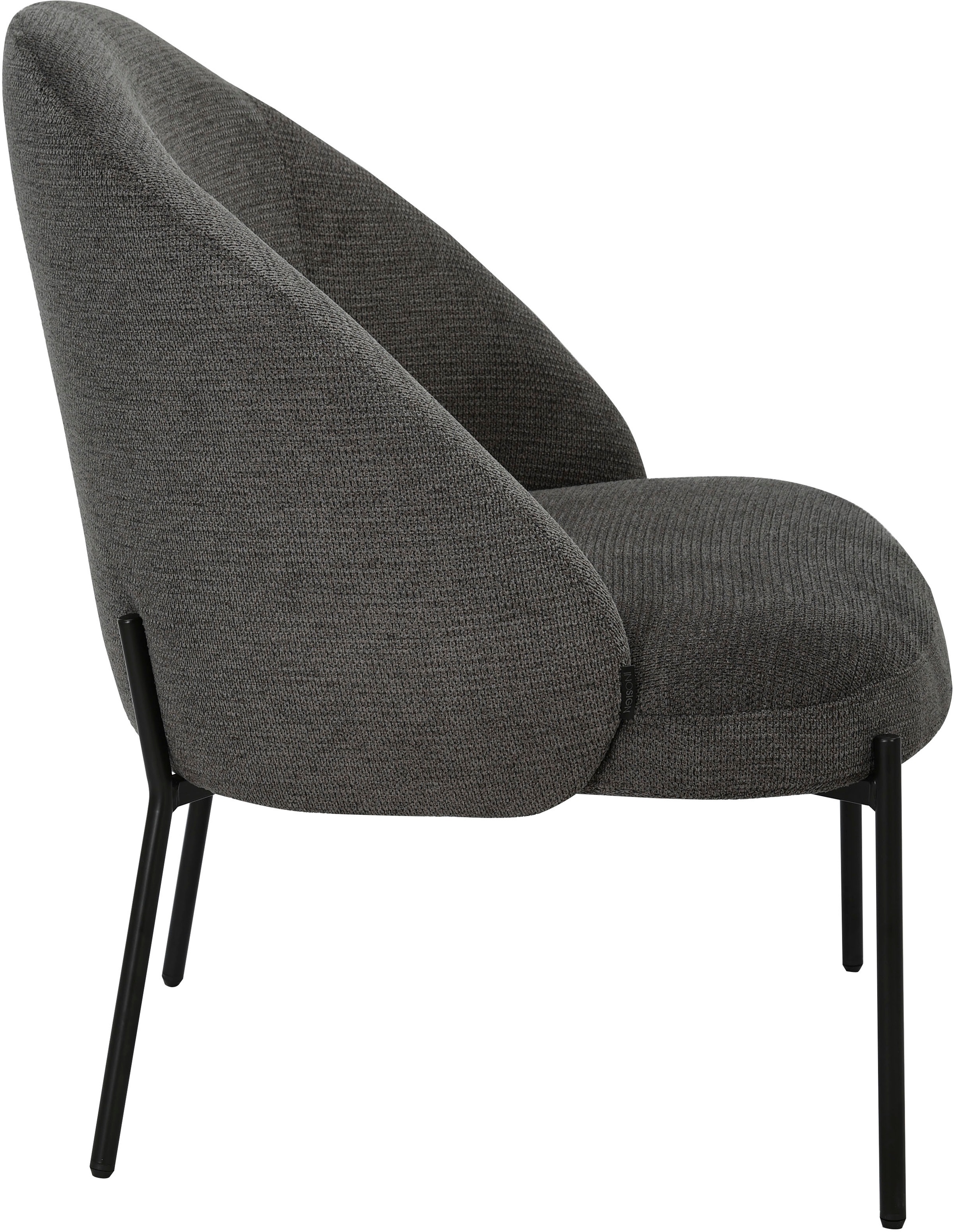 INOSIGN Loungesessel »MOVILLE Designstuhl mit filigranen Metallbeinen«, Cocktailsessel, farblich abgestimmte Metall-Beine, Webstoff