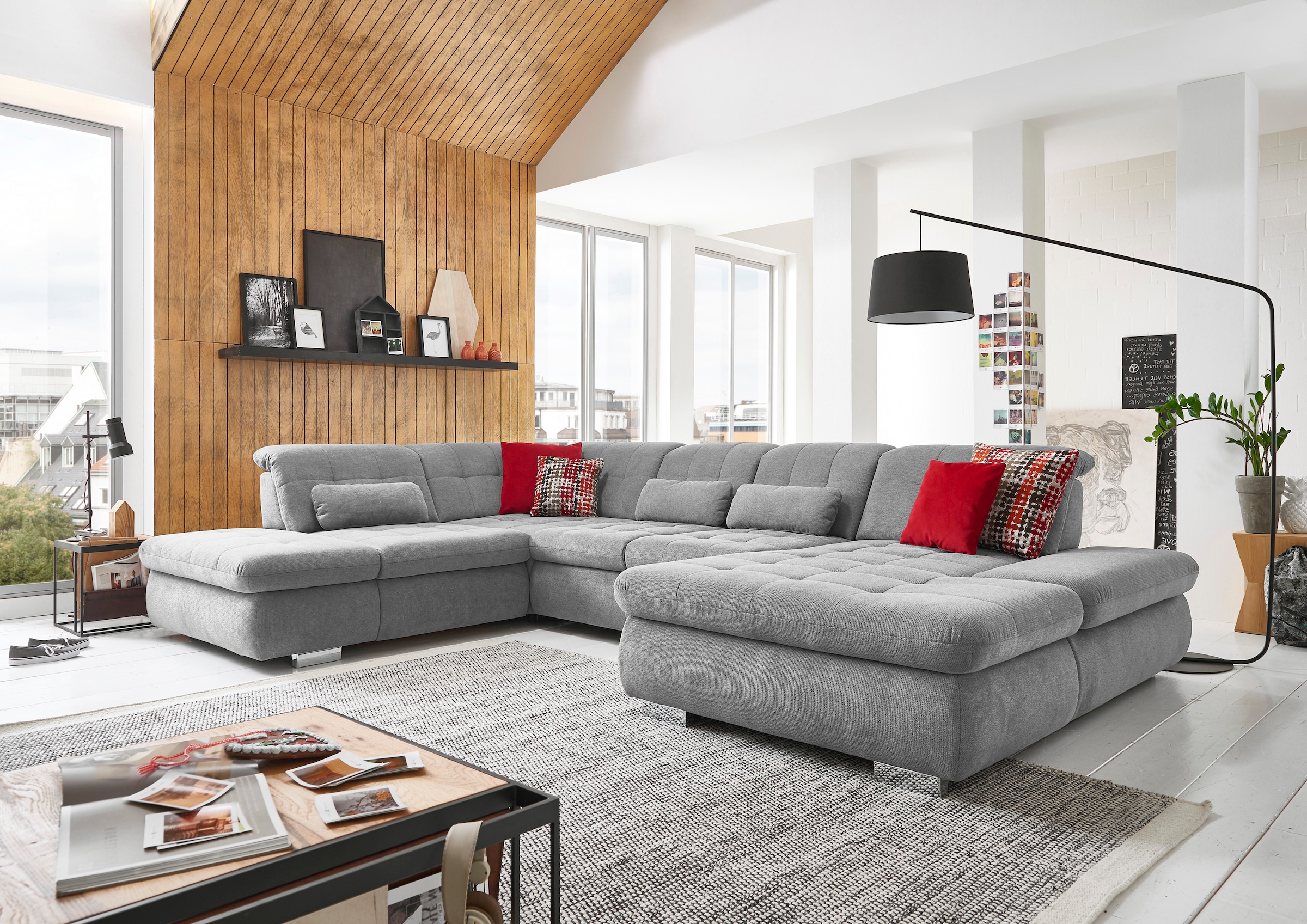 Die PlanBar Wohnlandschaft »MP-IN17004 U-Form« wahlweise mit Funktionen, Kaltschaum-Polsterung