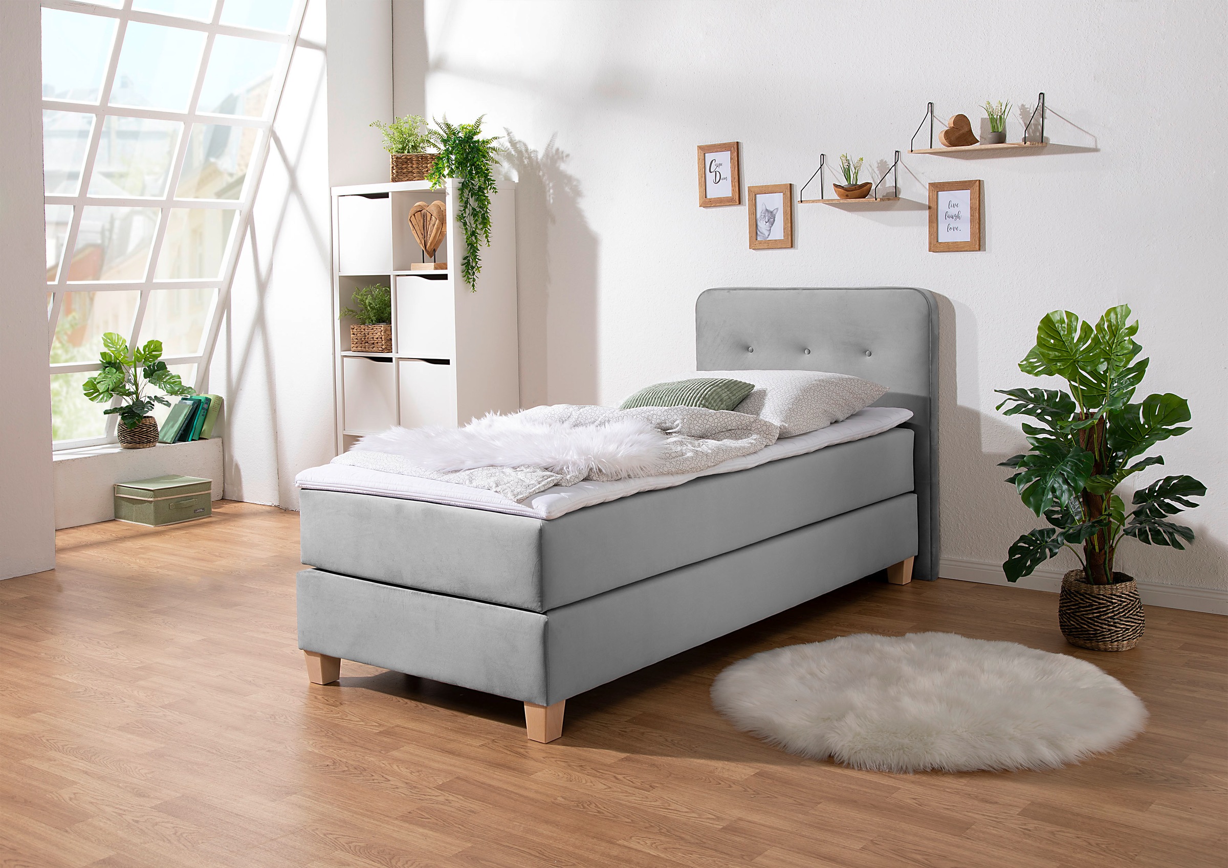 Home affaire Boxspringbett »Fargo« inkl. Topper, in 3 Matratzenarten, in Samt- oder Strukturstoff