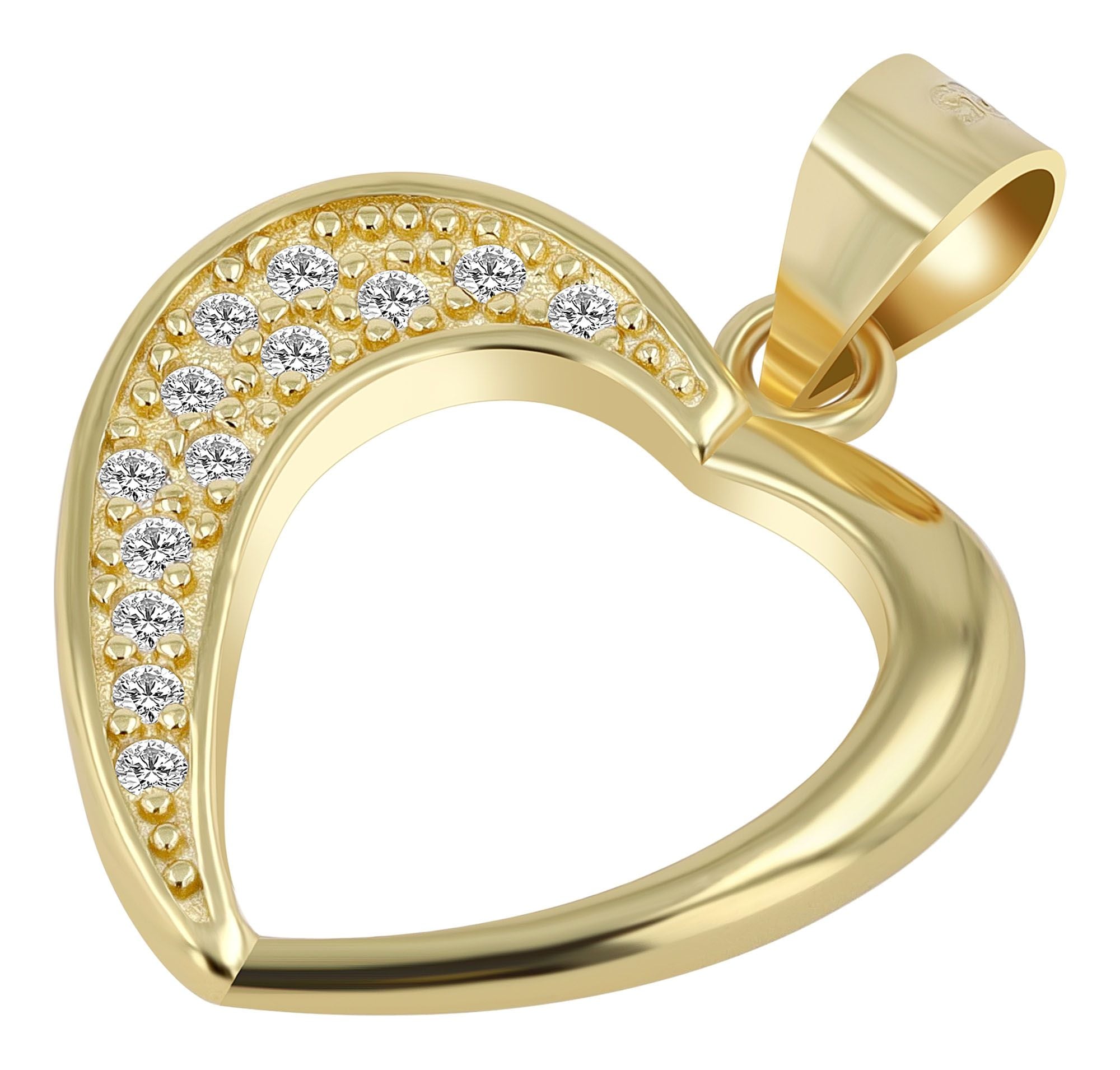 Adelia´s Kettenanhänger »Damen Anhänger ¿ Herzanhänger aus 925 Silber mit Zirkonia«