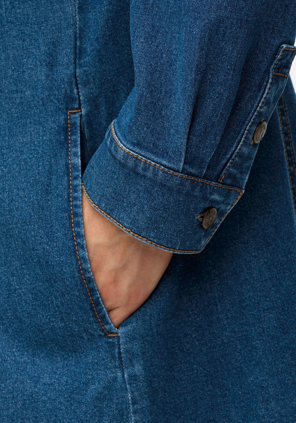 Sheego Jeanskleid »Jeanskleid mit Hemdkragen und Druckknopfleiste«