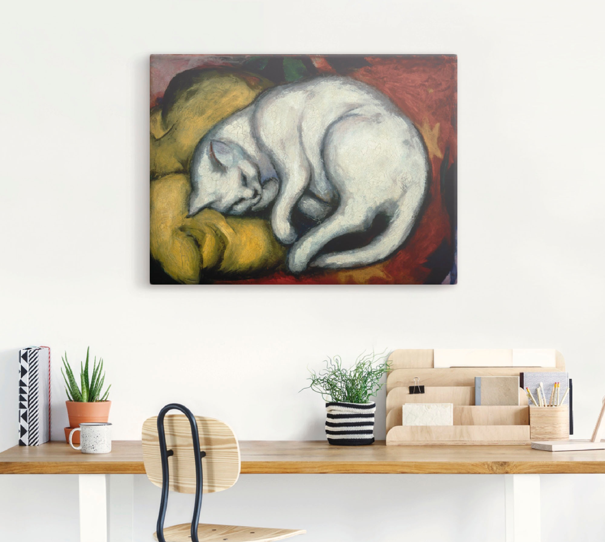 Artland Wandbild »Die weisse Katze. 1912«, Haustiere, (1 St.), als Alubild, Outdoorbild, Leinwandbild, Poster in verschied. Größen