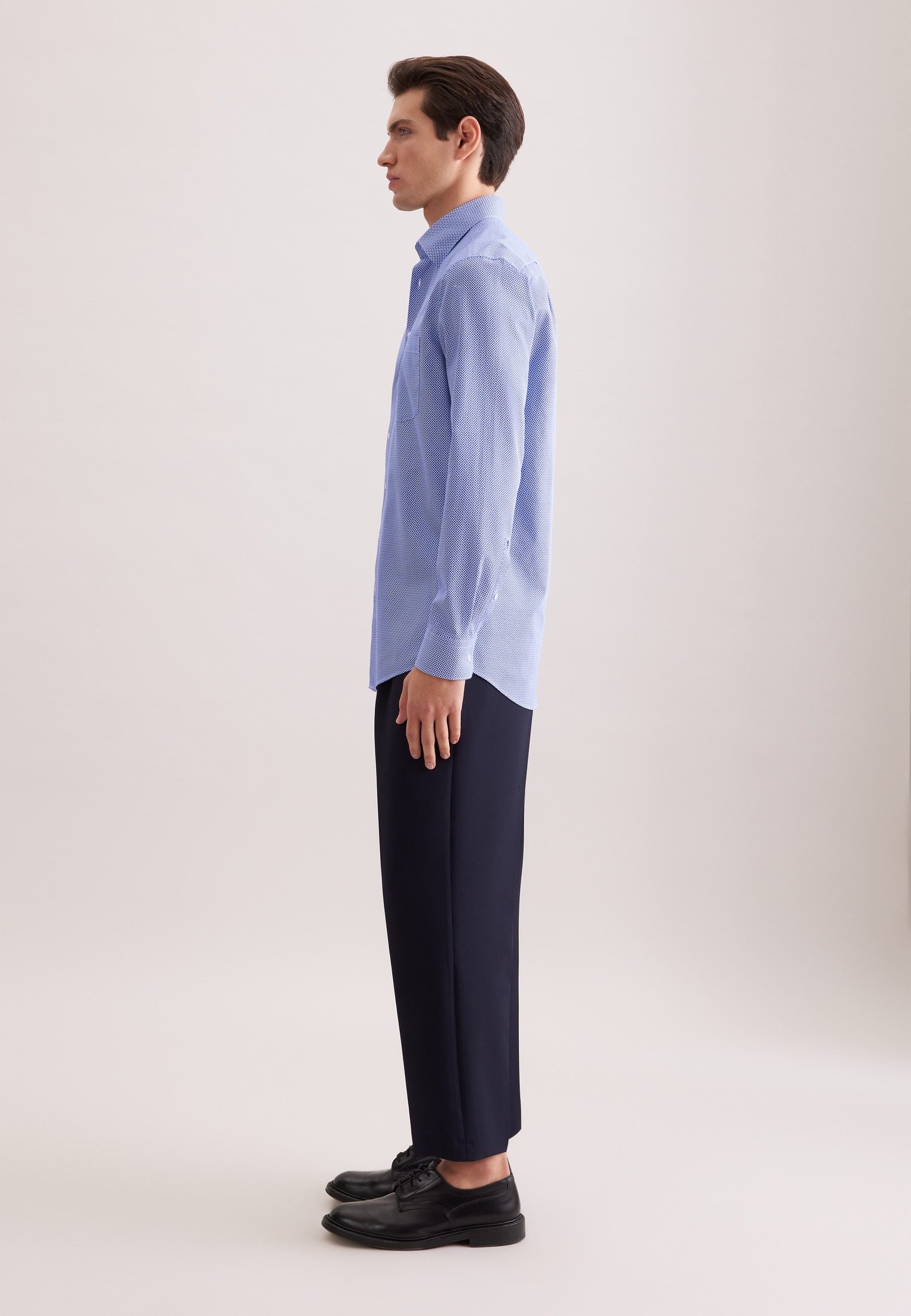 seidensticker Businesshemd »Schwarze Rose« Regular 1/1 Covered-Button-Down-Kragen Druck