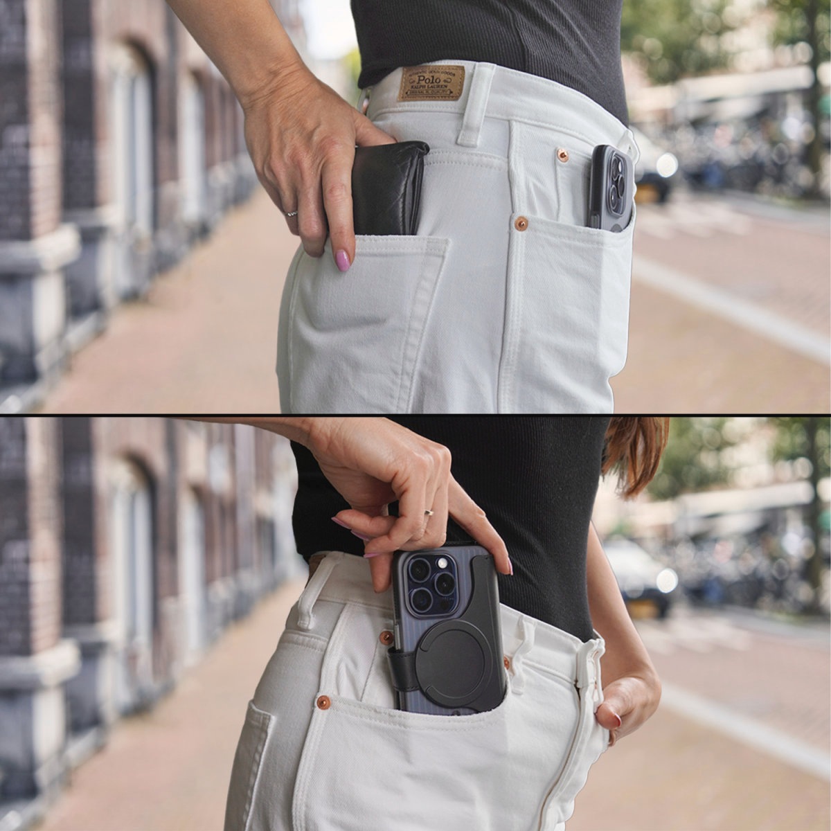 4smarts Flip Case »Universal Magnet Wallet CardCaddy XL«, MagSafe UltiMag Portemonnaie, RFID Schutz, iPhone 12, 13, 14, 15 Serie