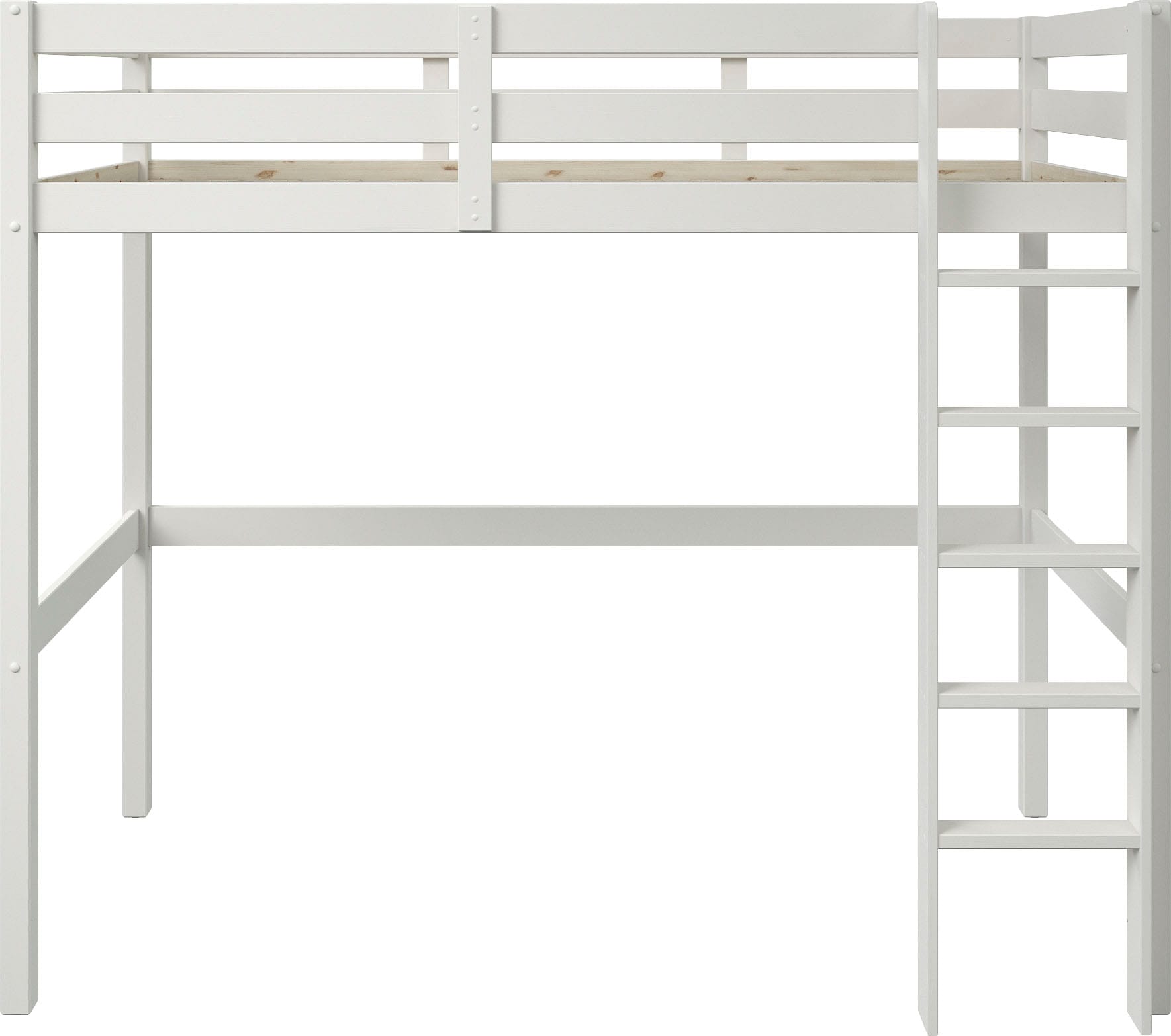 Lüttenhütt Etagenbett »Stockbett, Doppelstockbett "HENNE " zertifiziertes Massivholz«, mit Schreibtisch, Regale, ausziehbarem Sessel,OHNE MATRATZEN/AUFLAGEN!