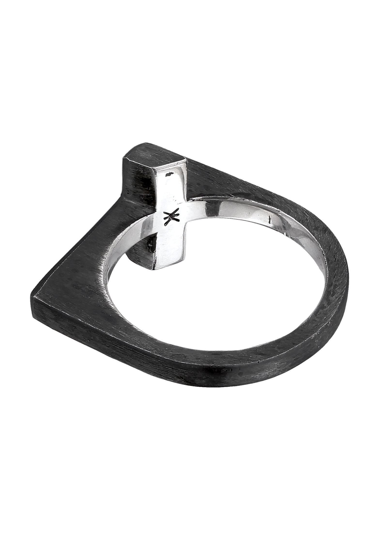 Kuzzoi Silberring »Ring Herren Kreuz Modern Schlicht 925 Silber«