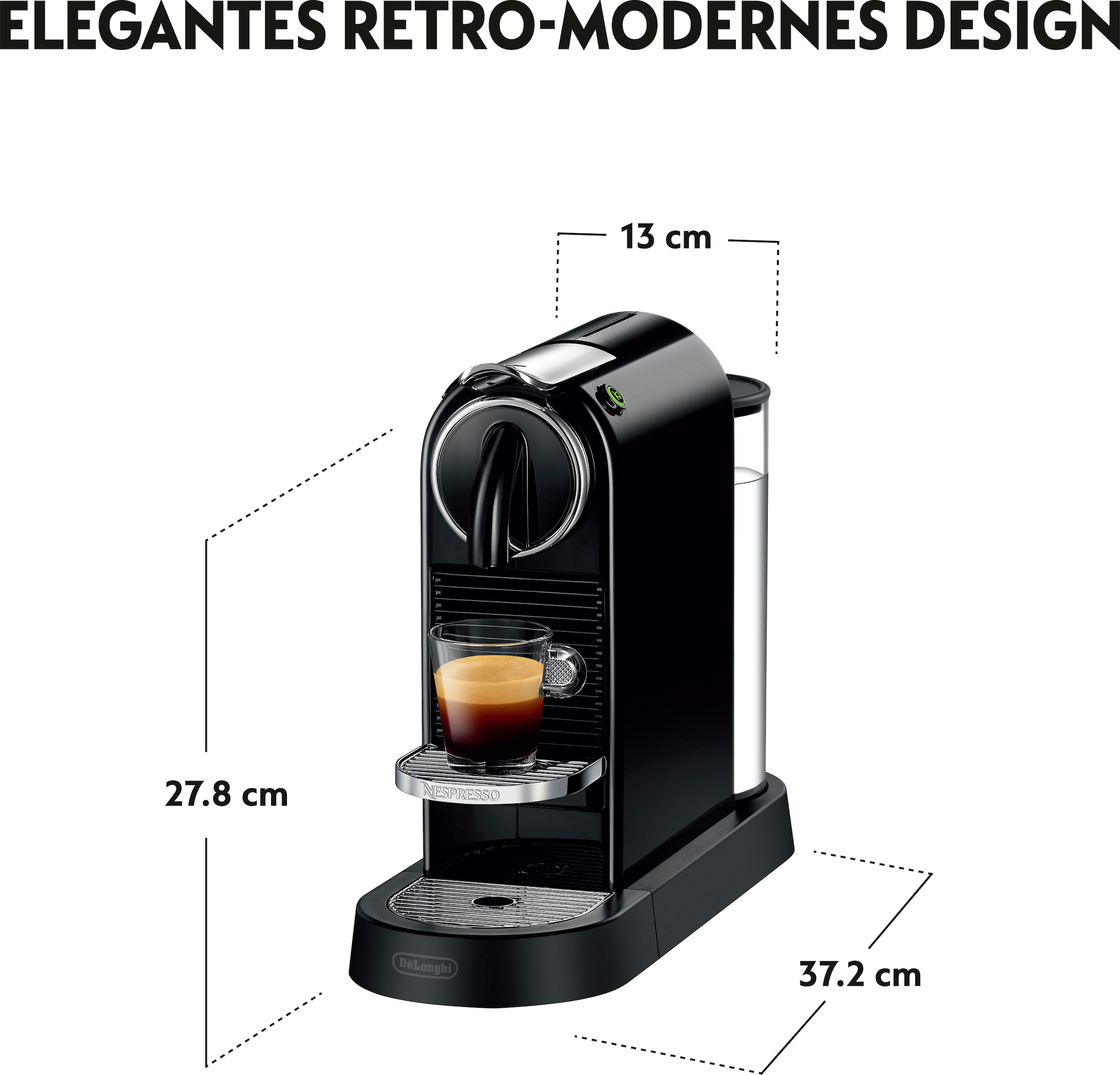 Nespresso Kapselmaschine inkl. OTTO von 167.B »CITIZ EN bei 7 jetzt kaufen DeLonghi, Kapseln Willkommenspaket Black«, mit