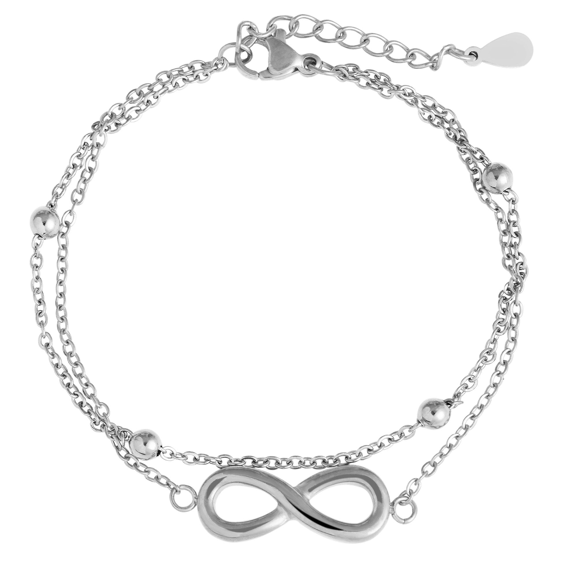 Adelia´s Armband »Damen Armband ¿ Unendlichkeitszeichen aus Edelstahl 17+3 cm«