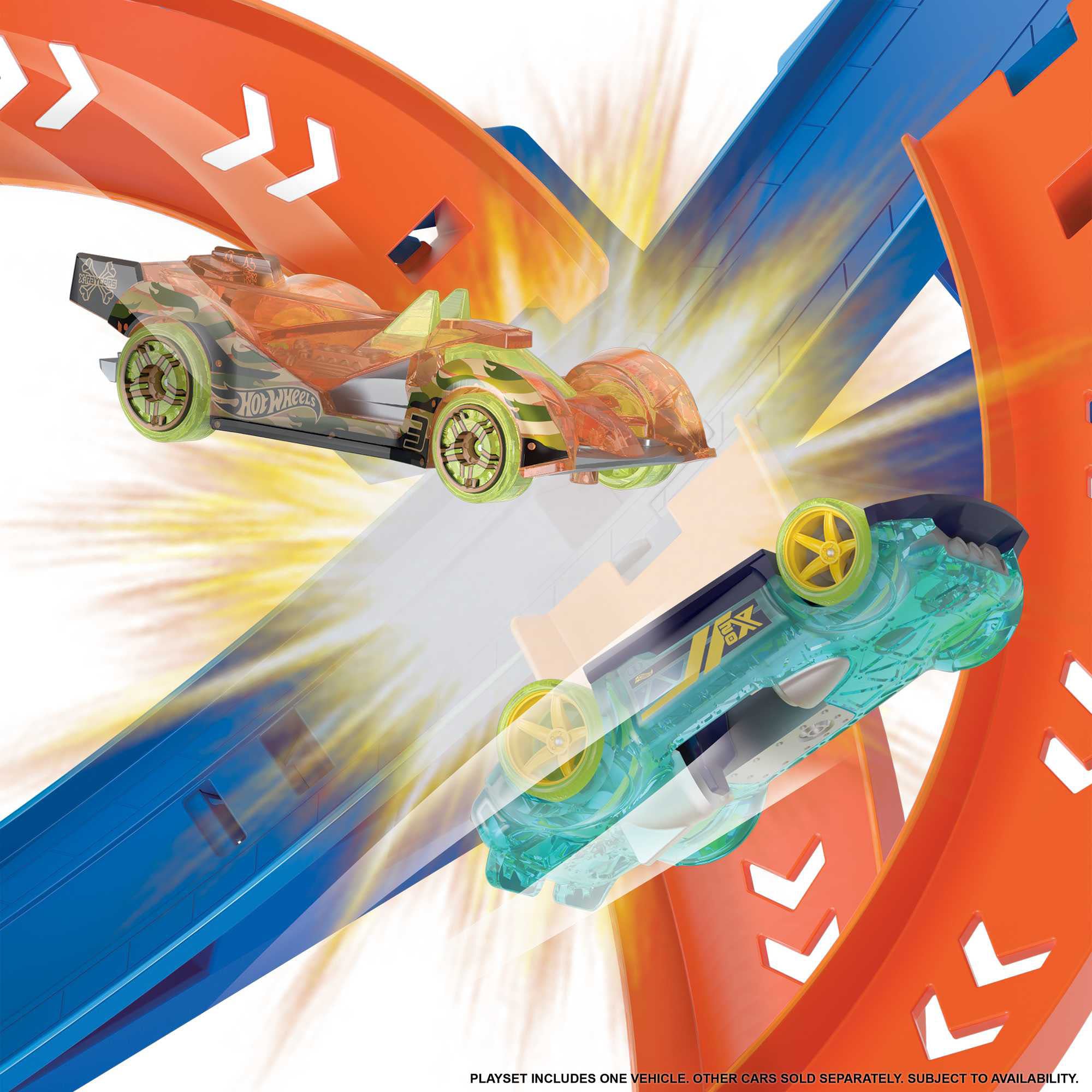 Hot Wheels Autorennbahn »Crash Spirale Trackset«, inklusive 1 Spielzeugauto