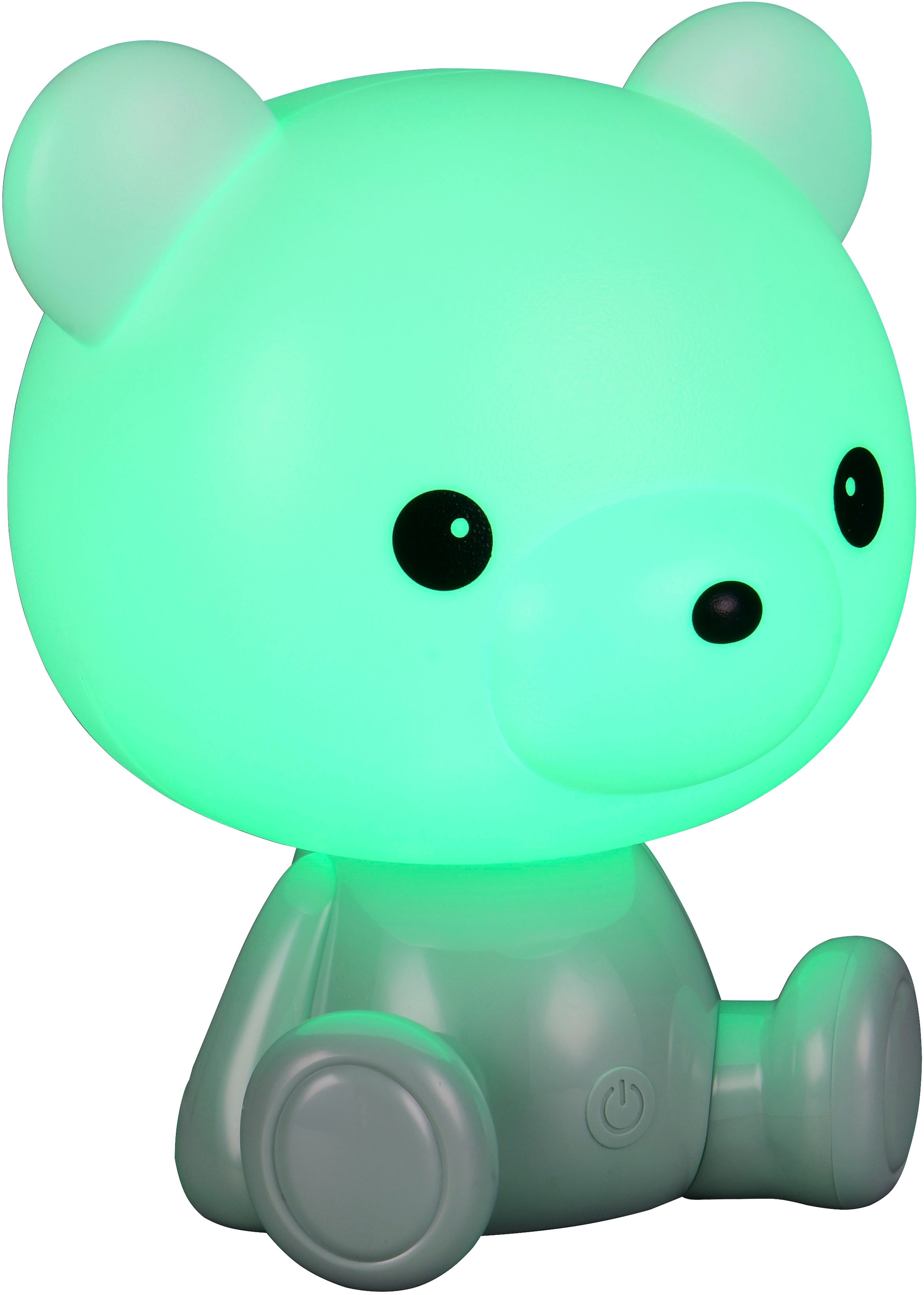 REALITY Leuchten LED Tischleuchte »CUTIE, Kinderzimmer Tischleuchte Nachttischleuchte Bären Optik, RGB« LED-Board 1 Stk. RGB | Warmweiß 0,3W 30 Lumen warmweiß 3000K, RGB Farbwechsel Modus, USB-Anschluss