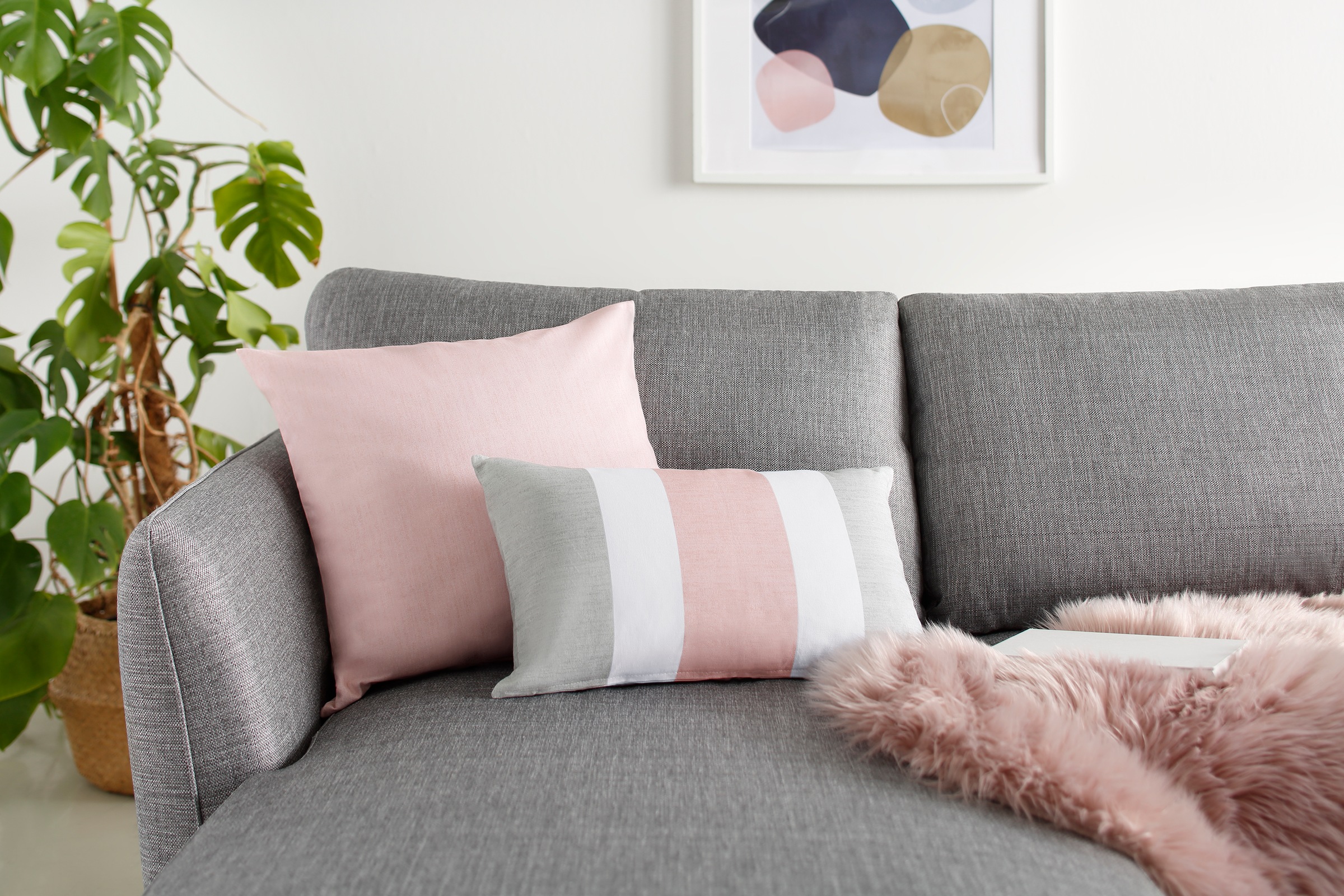 Home affaire Kissenbezüge »Alba 2 Stück, atmungsaktiv, pflegeleicht, mit Reißverschluss, Kissenhülle, Material: 100% Baumwolle, zertifiziert nach STANDARD 100 by OEKO-TEX®«, (2 St., 1x30/50cm-1x50/50)