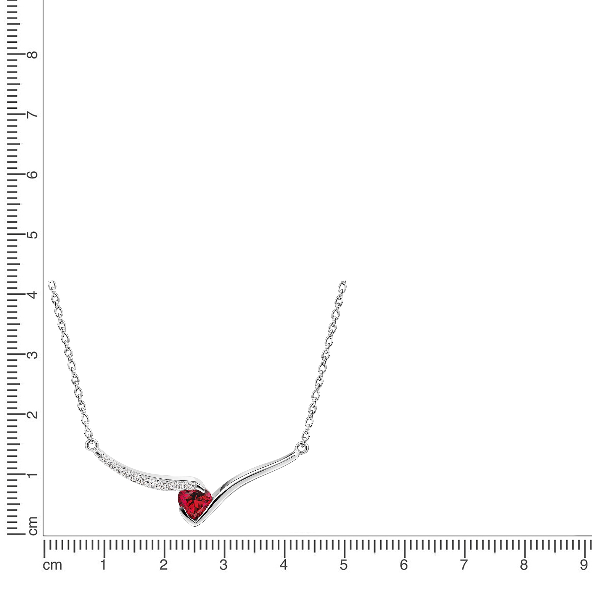 Firetti Kette mit Anhänger »Schmuck Geschenk Silber 925 Halsschmuck Halskette Herz« mit Rubin (synth.), Zirkonia (synth.)