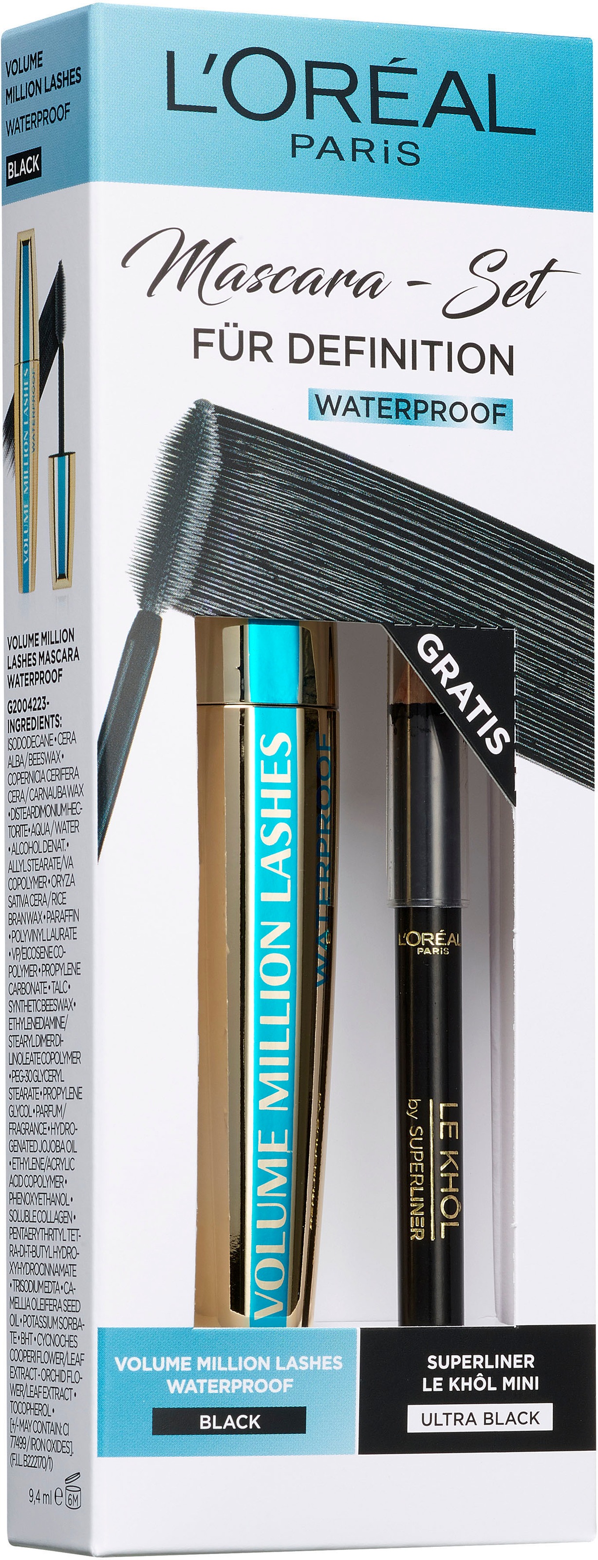 L'ORÉAL PARIS Augen-Make-Up-Set »Volume Million Lashes WTP + Superliner Le Khôl Mini«, (2 tlg.)