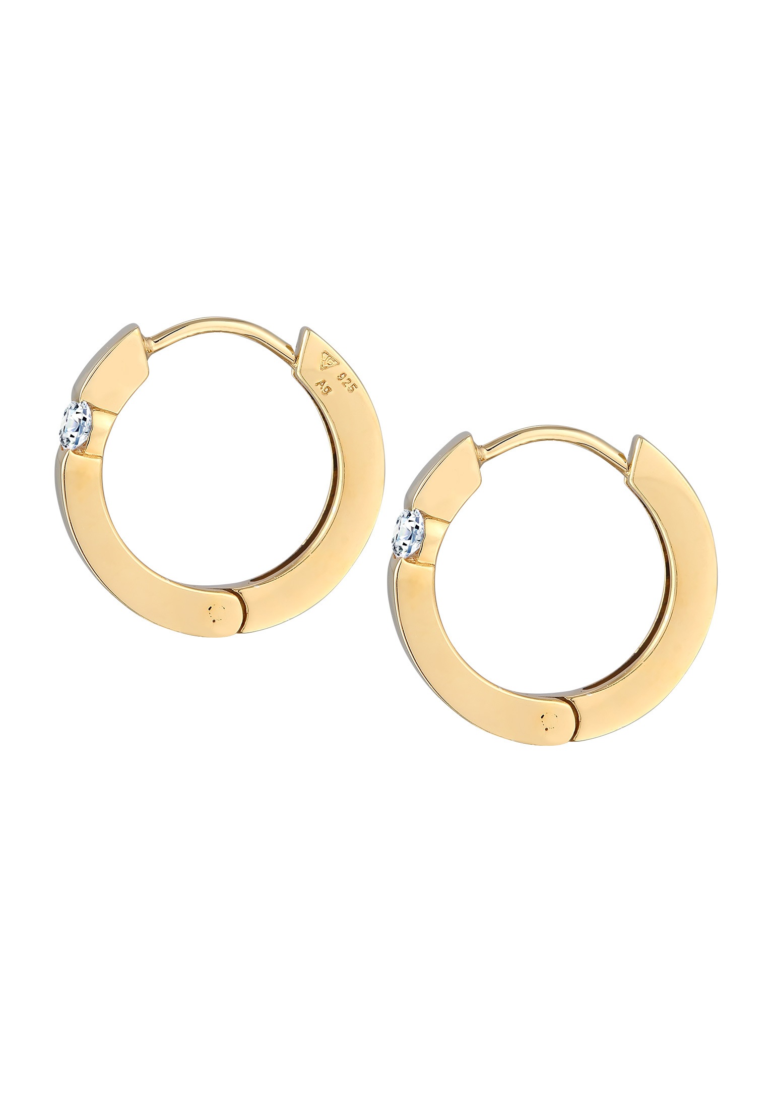 Elli DIAMONDS Paar Creolen »Ohrringe Creolen Diamant (0.22 ct.) Eleganz 925 Silber«