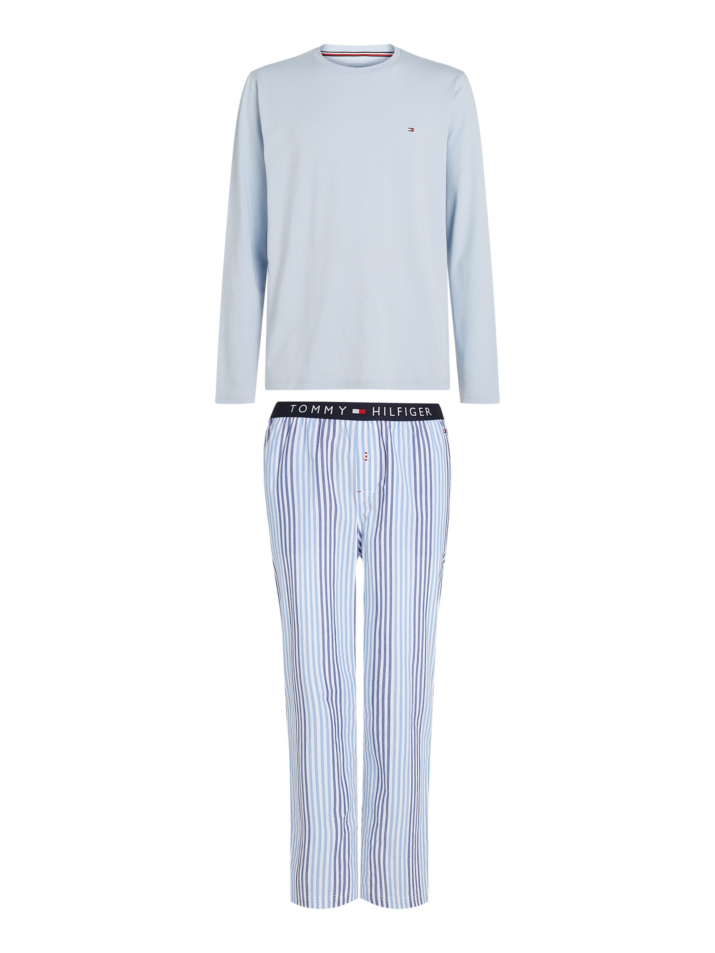 Tommy Hilfiger Underwear Pyjama »LS PANT WOVEN SET PRINT«, (Set, 2 tlg., 2er), mit Streifenmuster