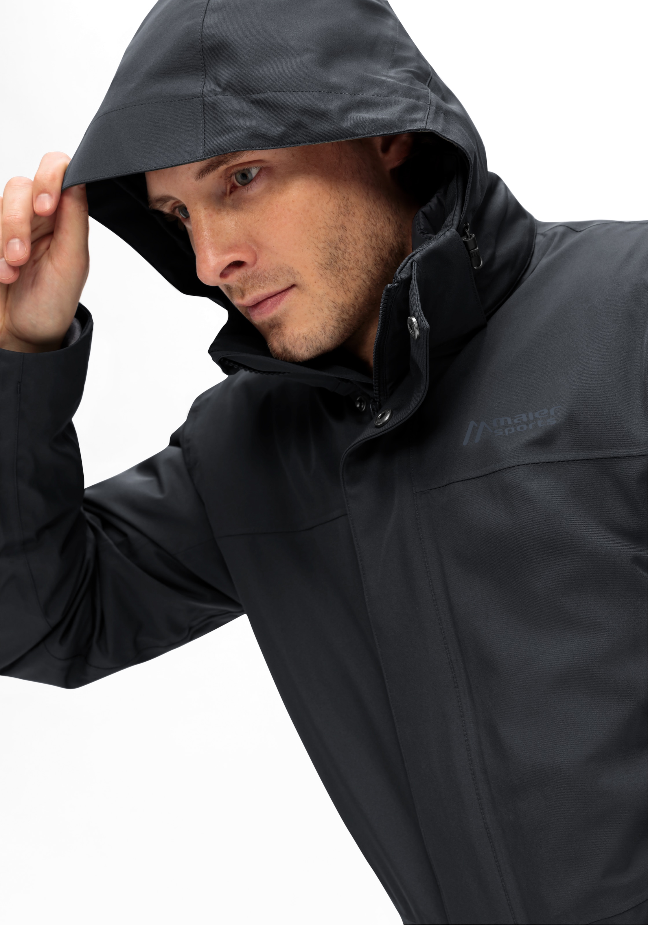 Maier Sports Funktionsjacke »Peyor 3in1«, Herren 3-in-1-Jacke, wind/wasserdicht, RV-Taschen und Kapuze