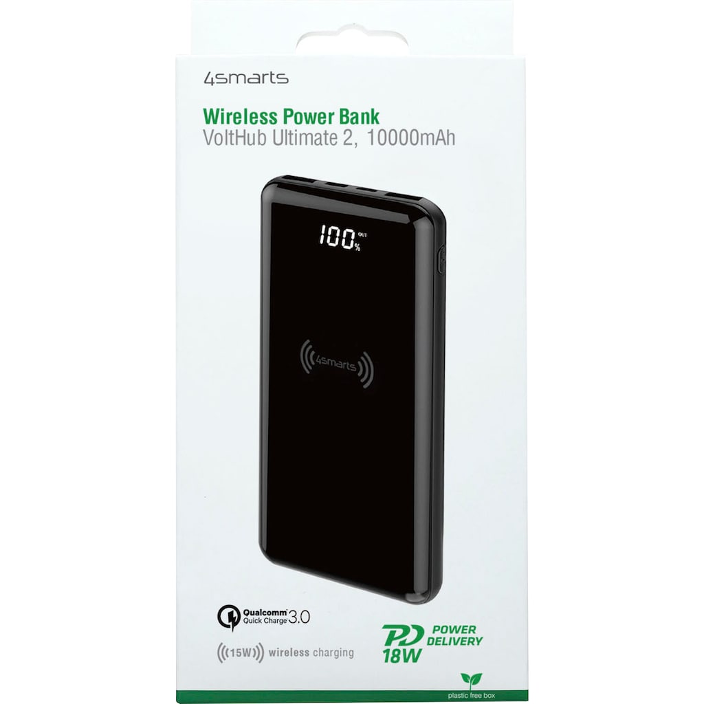 4smarts Powerbank »Wireless Powerbank Ultimate2 10000mAh«, Wireless Powerbank Ultimate2 10000mAh, 10000 mAh