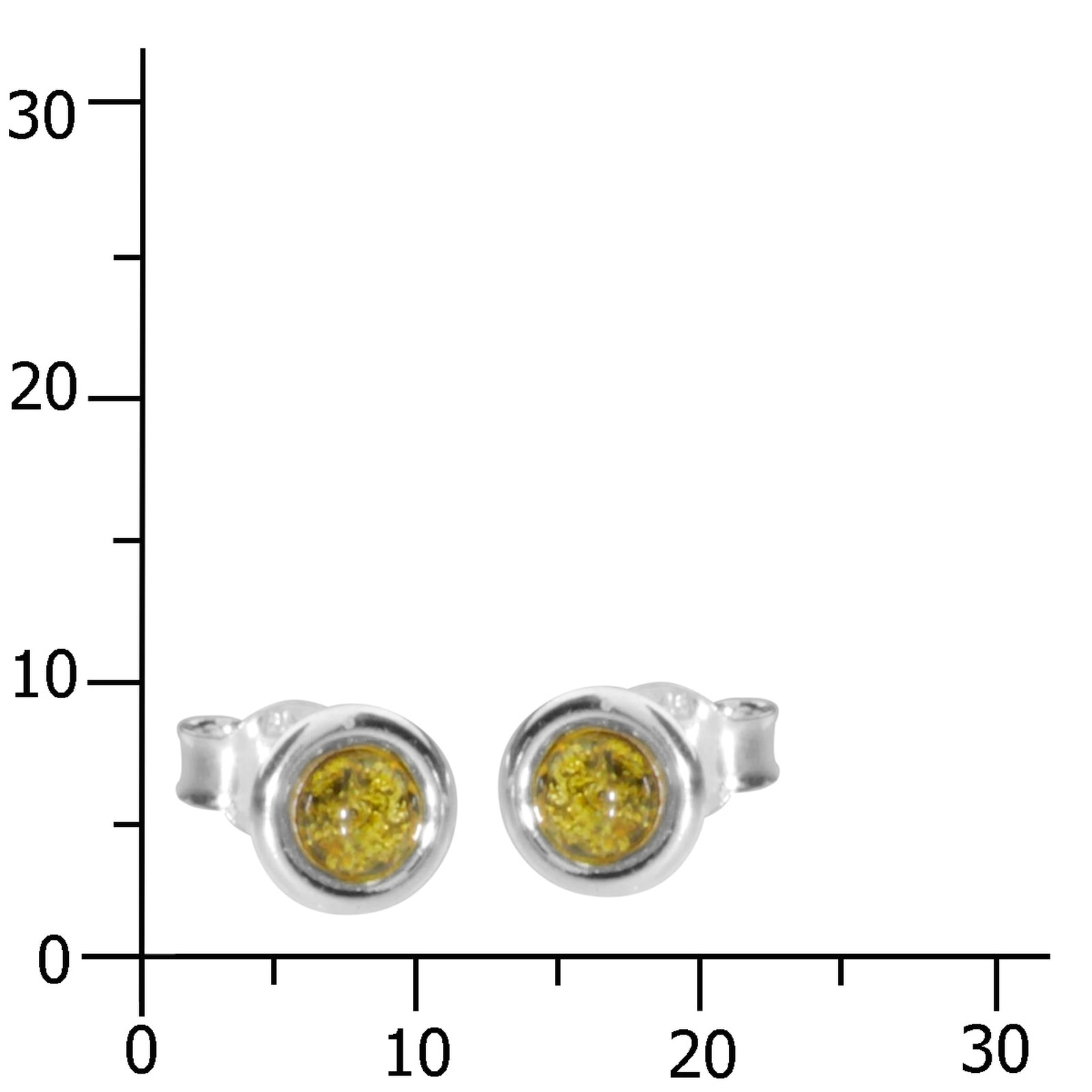OSTSEE-SCHMUCK Paar Ohrstecker »- Classic 4 mm - Silber 925/000 - Bernstein«