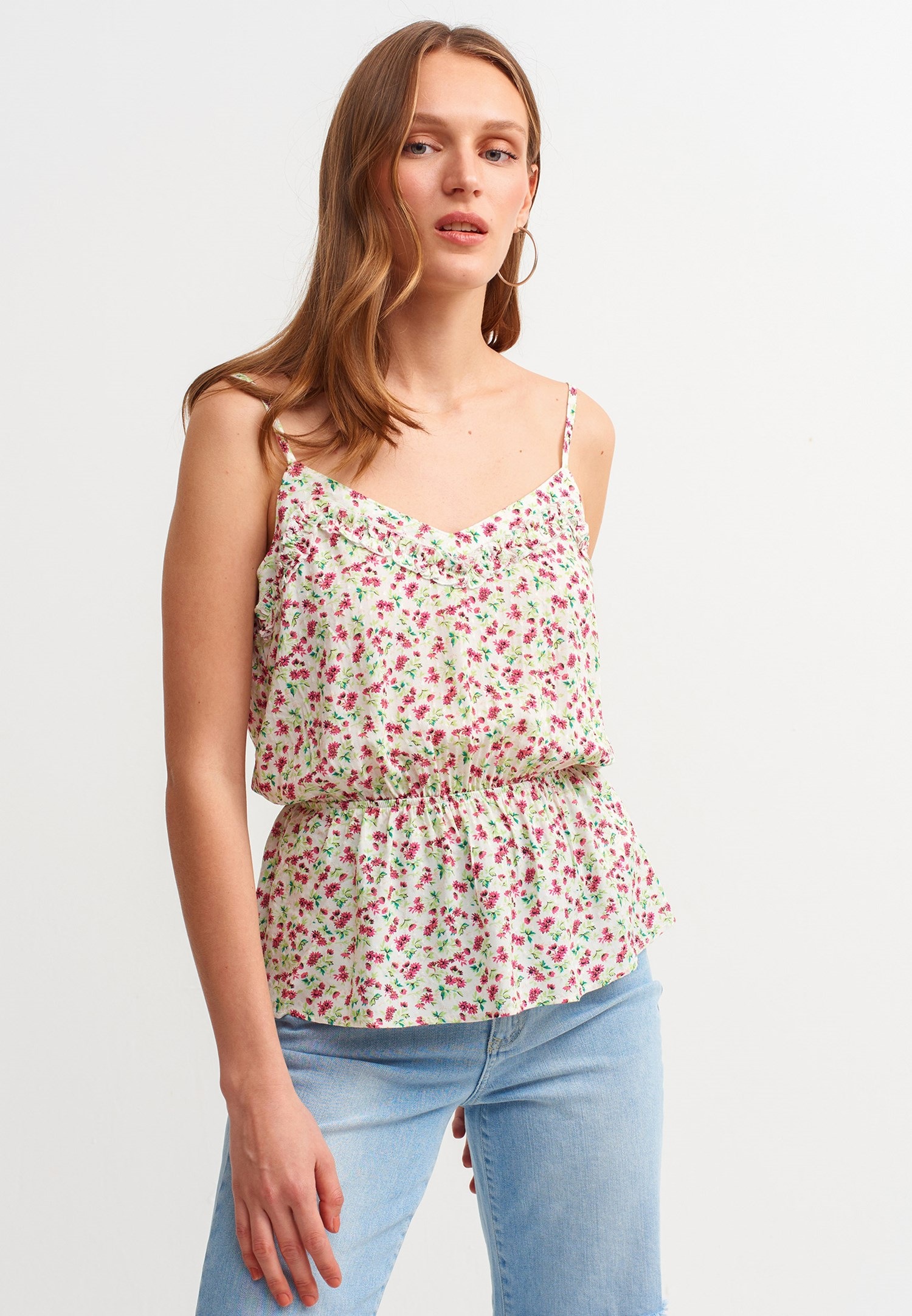 OXXO Druckbluse, mit feinen Volant Details
