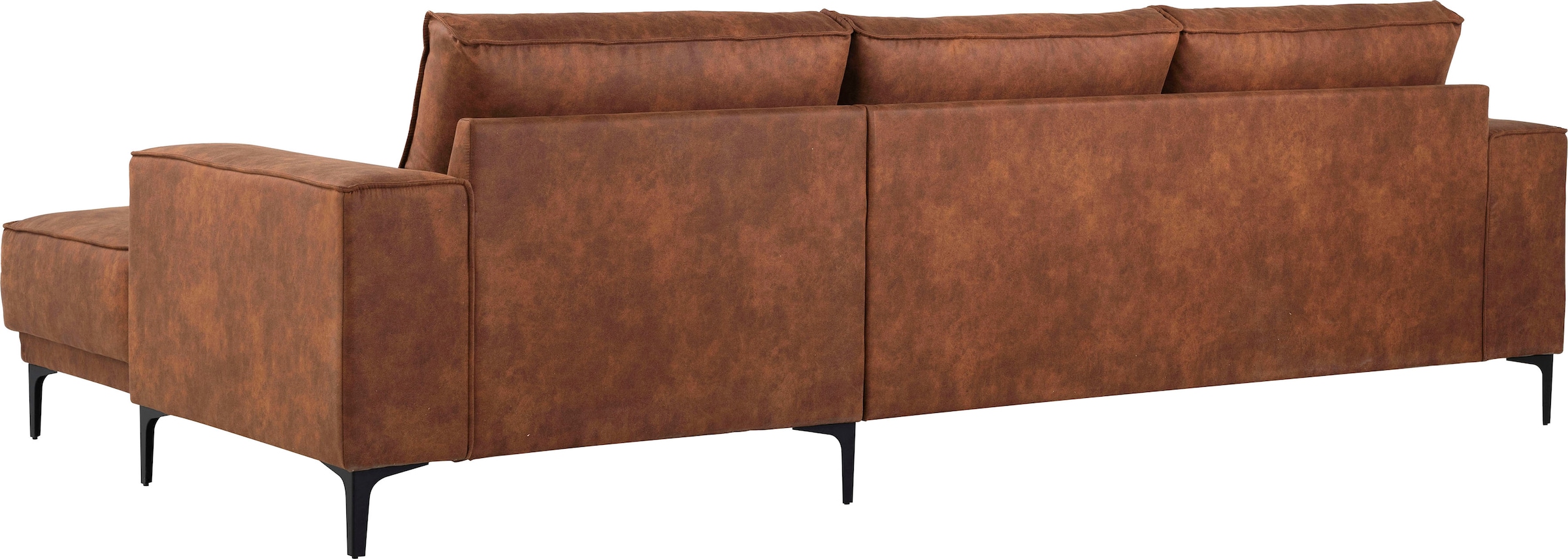 Places of Style Ecksofa »Polsterecke Oland, Struktur, Flachgewebe, Luxus-Microfaser, Boucle«, L-Form, 280 cm, Wellenunterfederung, Skandi-Design, Metallfüße