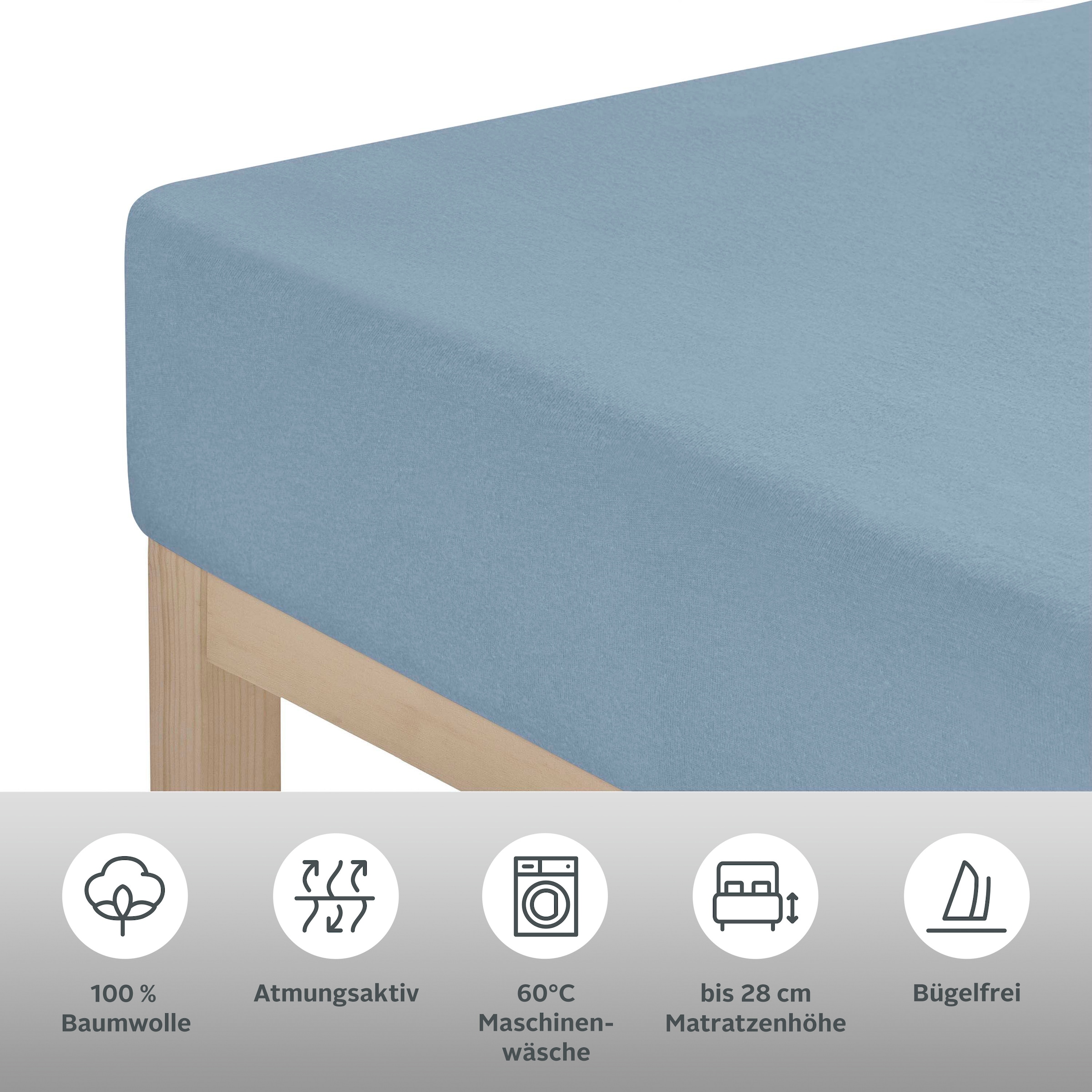 OTTO home Spannbettlaken »BLACKBERRY in BASIC und PREMIUM Qualität, 100% Baumwolle« für hohe Matratzen bis 28 cm, Bettlaken, Spannbetttuch, pflegeleicht