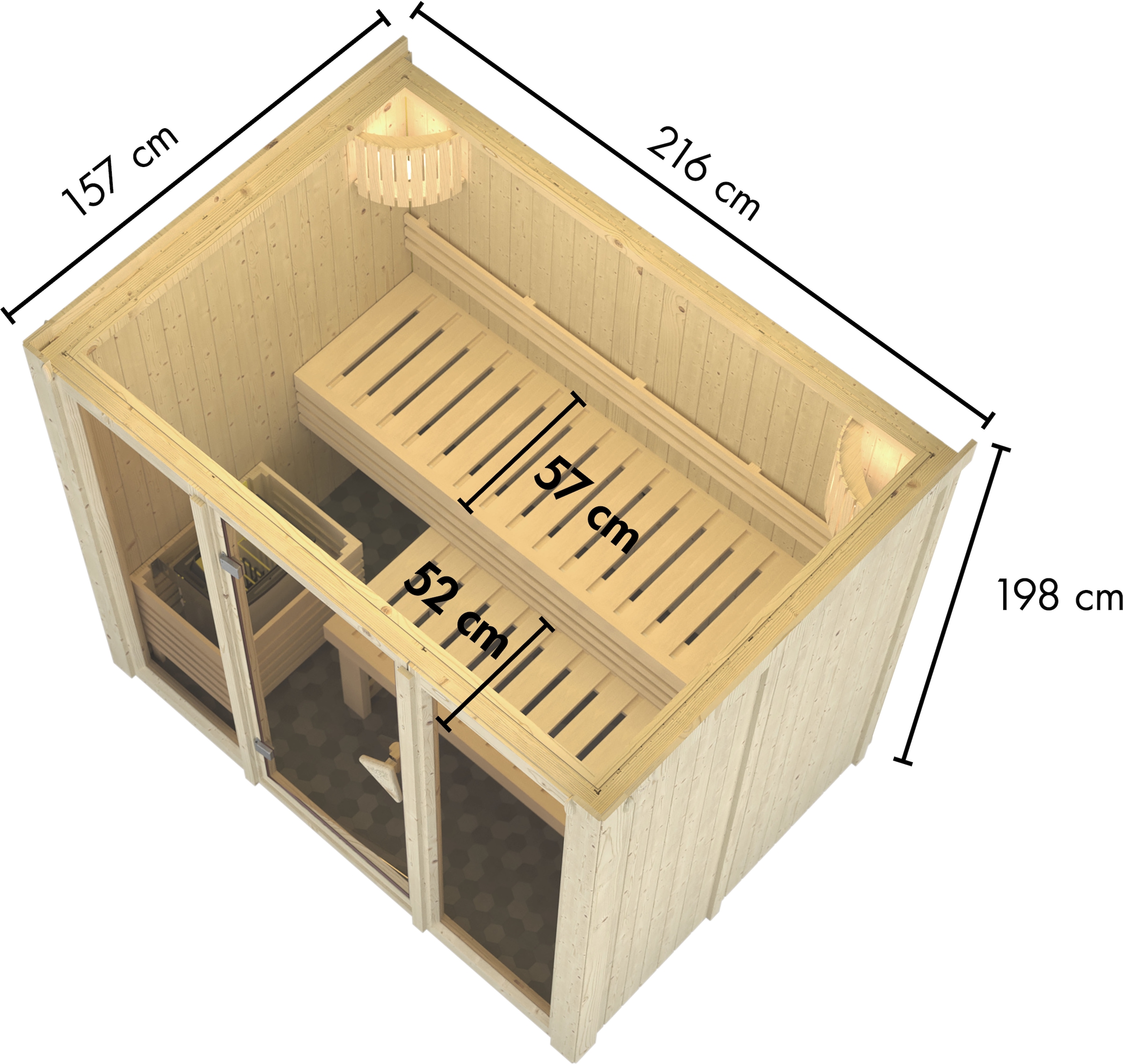Karibu Sauna »Alani 3« verschiedene Varianten
