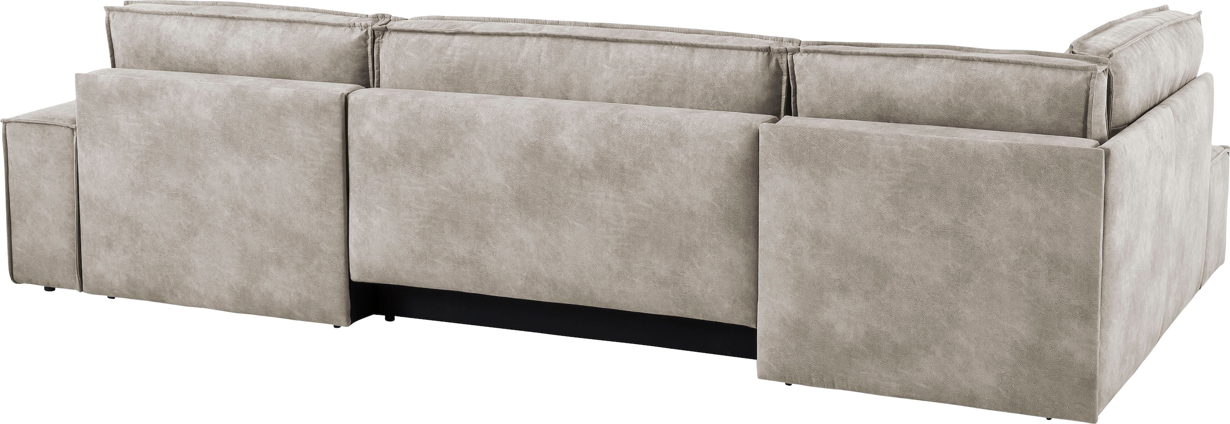 Home affaire Wohnlandschaft »SHERWOOD XXL 329 cm, U-Form, Schlafsofa,«, Schlaffunktion m. Bettkasten (194x139 cm), Cord, Vintage, Samtvelours