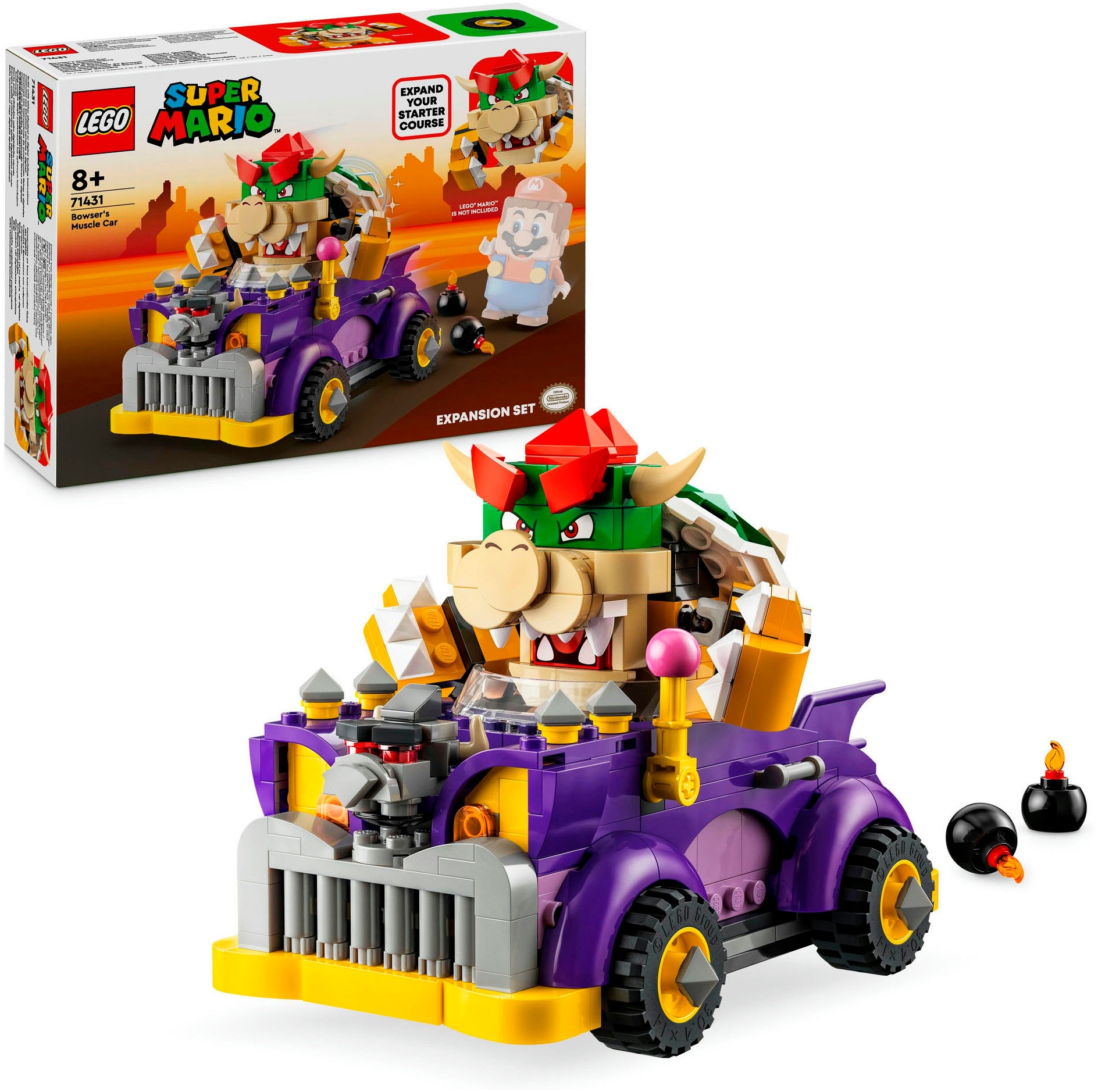 Konstruktionsspielsteine »Bowsers Monsterkarre – Erweiterungsset (71431), LEGO Super...