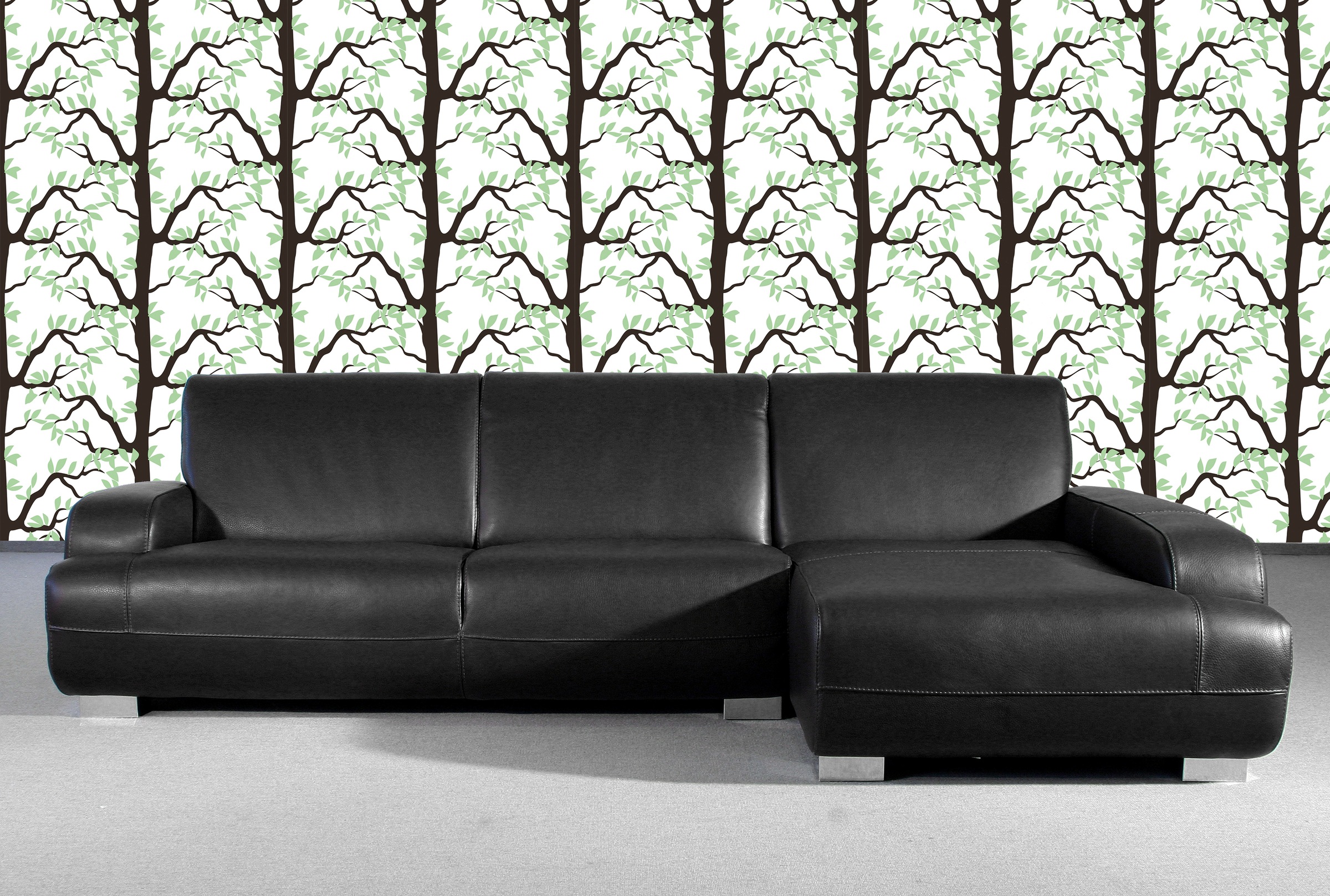 queence Vinyltapete »Rill«, bedruckt-Motiv-botanisch-floral-gemustert-natürlich, 90x250cm, selbstklebend, kinderleichte Anbringung, Sticker