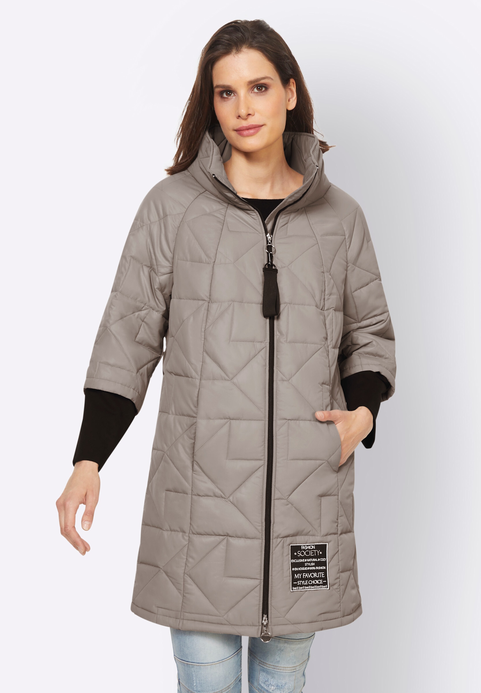 heine Steppjacke »Kurzmantel Kurzmantel Ärmel mit breiten Stretch-Bündchen« ohne Kapuze