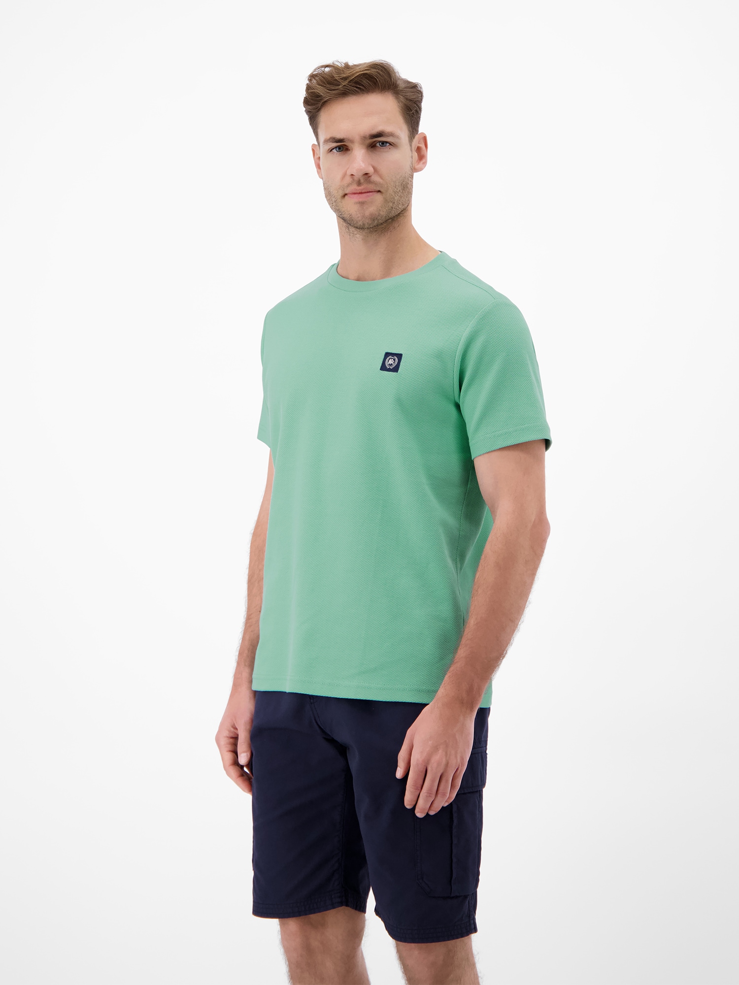 LERROS T-Shirt »T-Shirt mit Waffelstruktur aus 100 % Baumwolle«