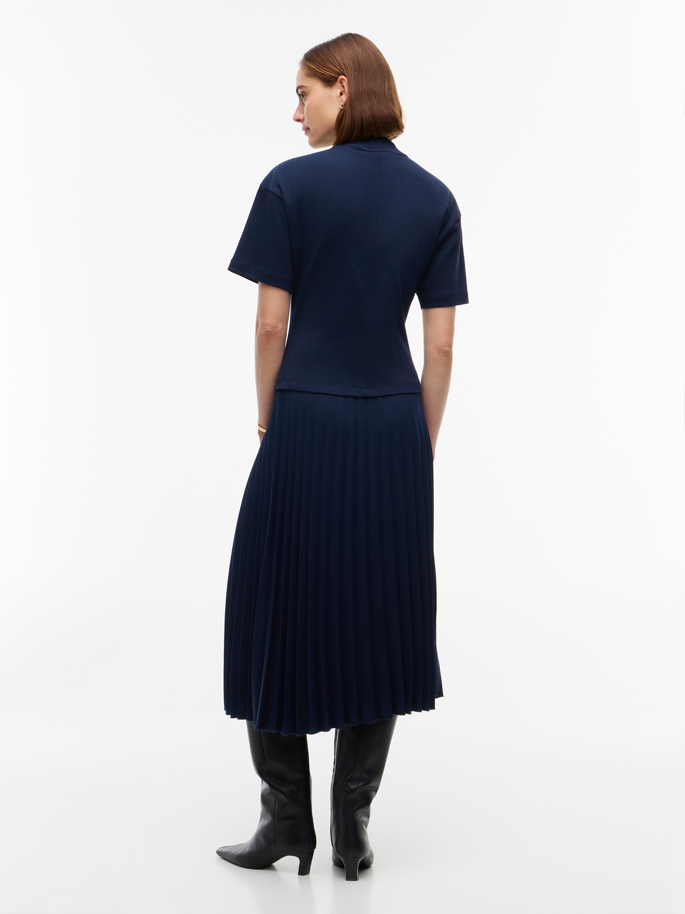 Tommy Hilfiger Strickkleid »GOLD BUTTON HIGH-NK S/S DRESS« Baumwolle