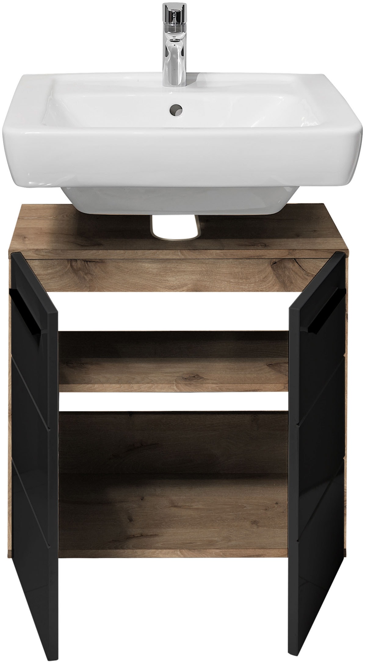 BASIC by Balculina Waschbeckenunterschrank »Rom BxHxT 60x62x31« 1 Stk. tlg. Breite 60cm, Kunststoffgriffe, Made in Europa