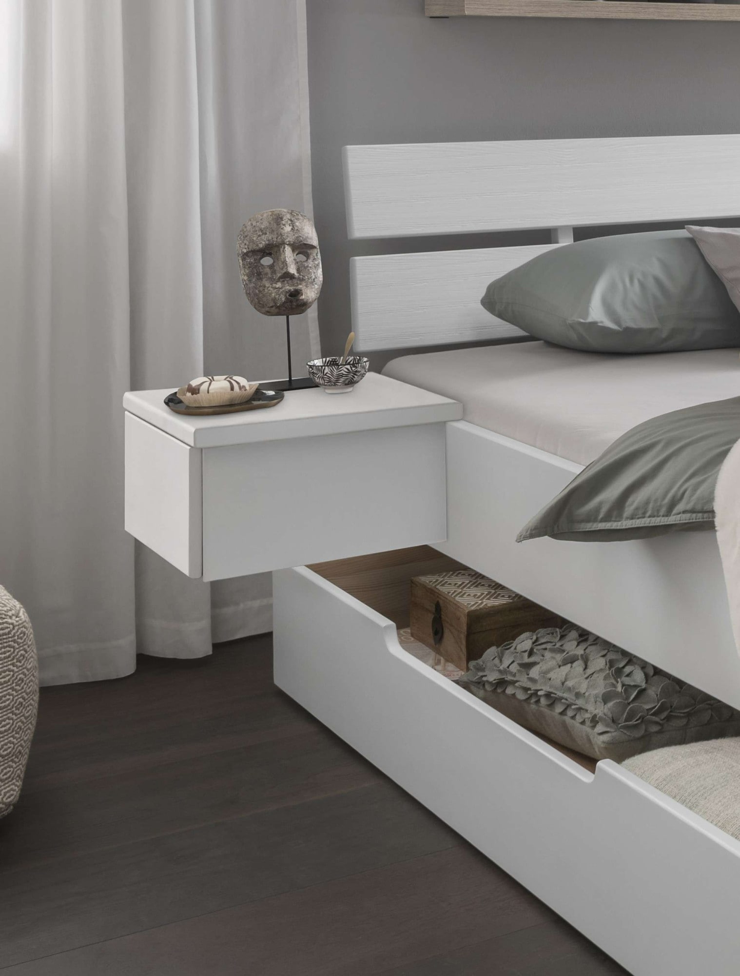 Home affaire Nachttisch »Progress Hängetische, Bettablagen, Hängeschränke,«, (Set, 2 St.), Set mit 2 Stück Links und Rechts, FSC Zertifiziertes Fichte Massivholz