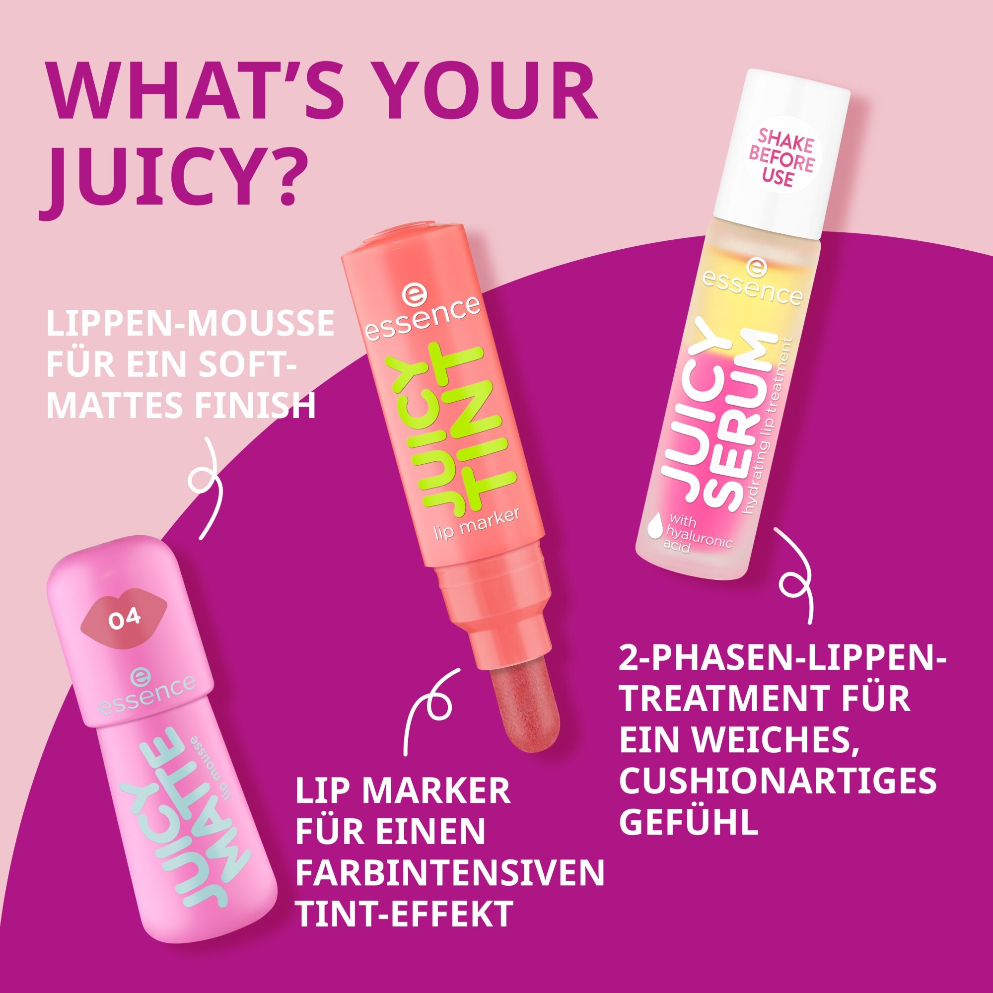 Essence Lippenstift »JUICY TINT lip marker«