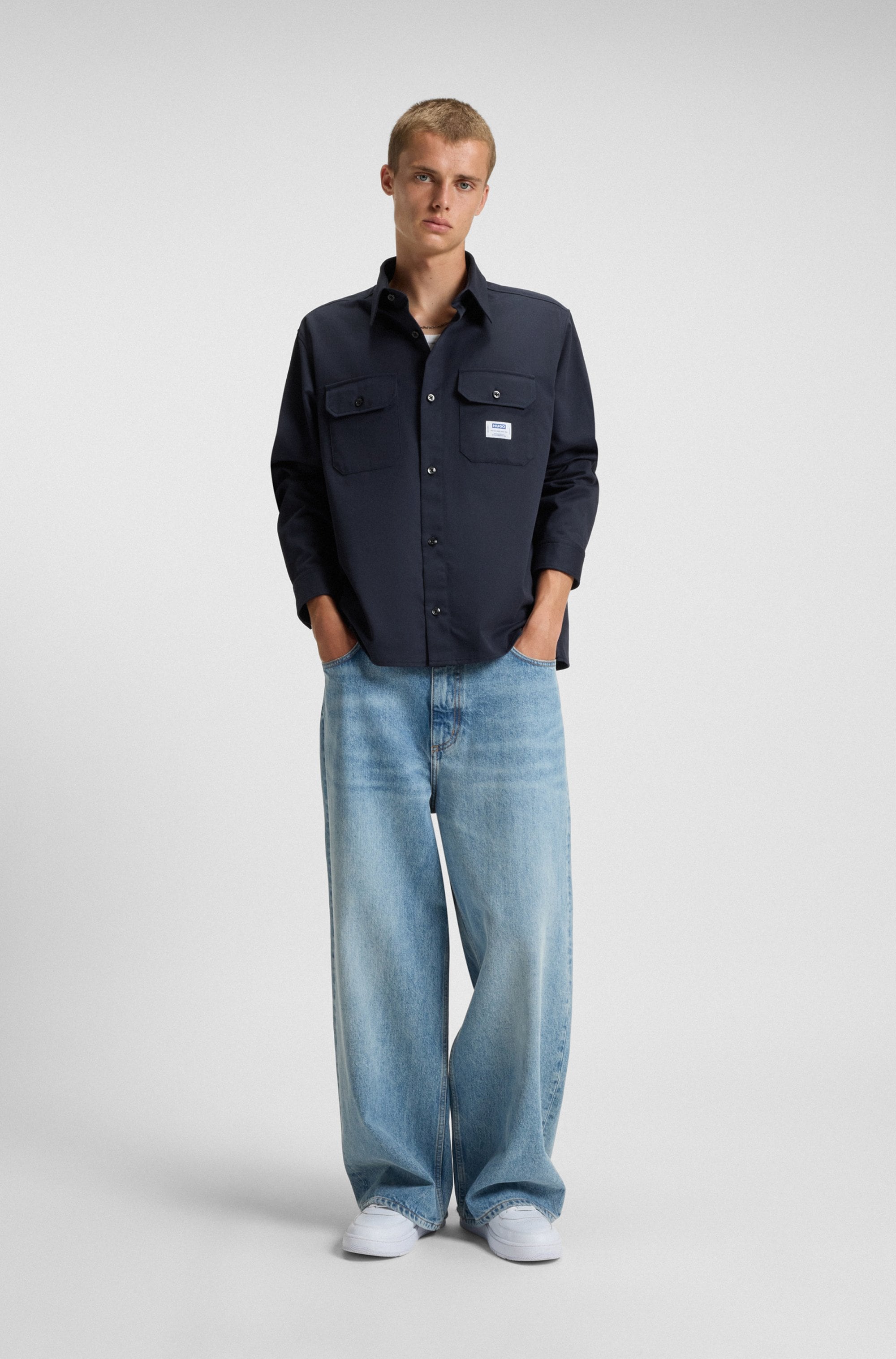 HUGO Blue Langarmhemd »Ekynone«, mit Brusttaschen