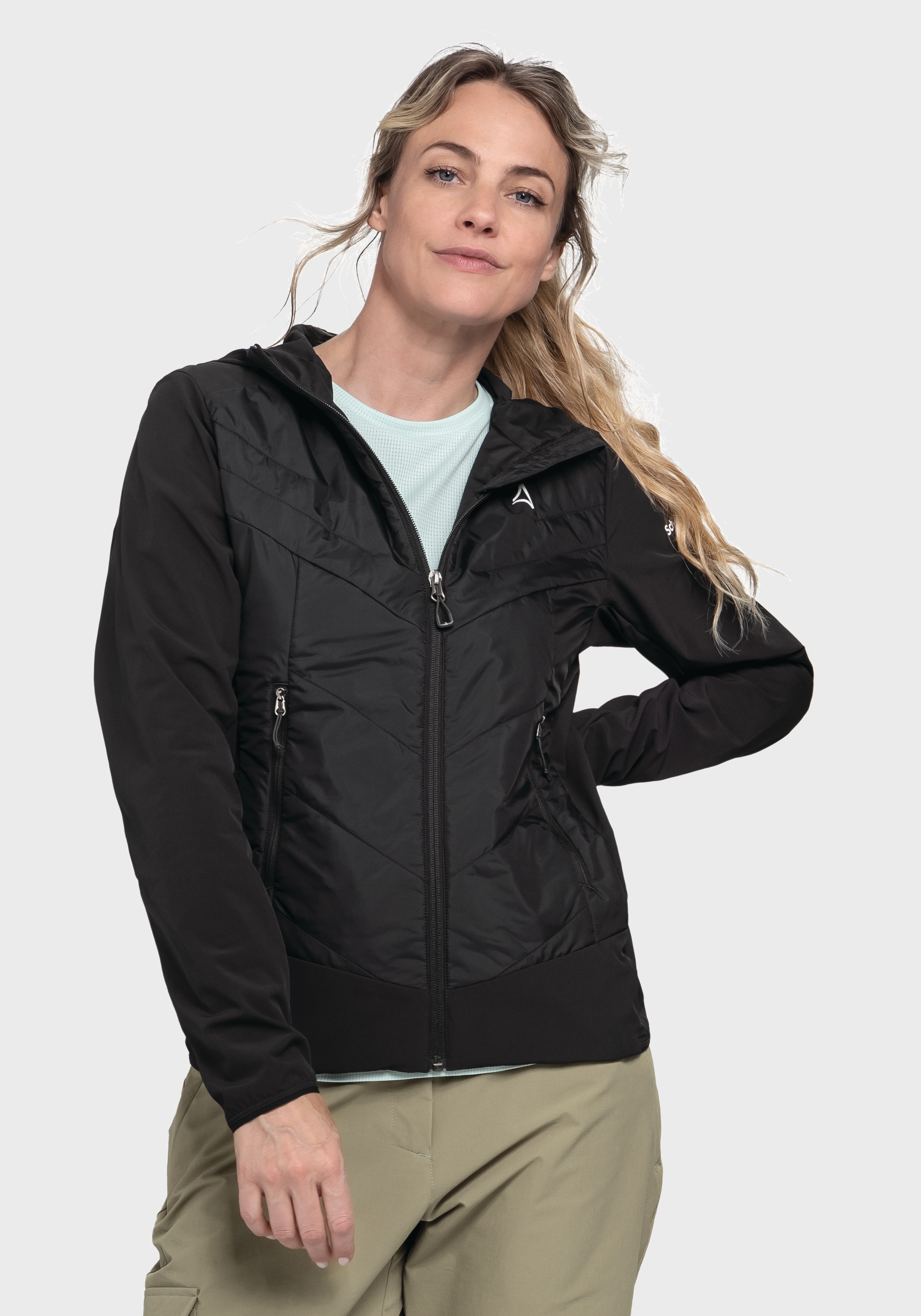 Schöffel Funktionsjacke »Hiking Hybrid Jk Style Blaueis WMS«, mit Kapuze