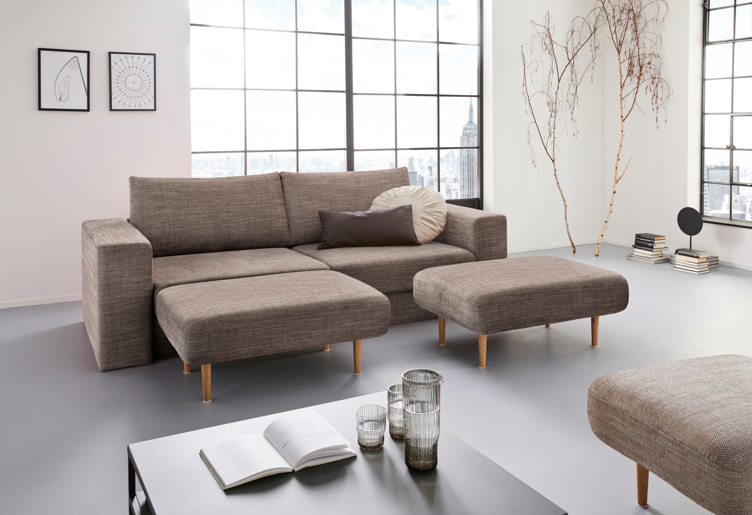 LOOKS by Wolfgang Joop 4-Sitzer »Looksv« Verwandlungssofa: aus Sofa wird Sofa mit 2 Hockern