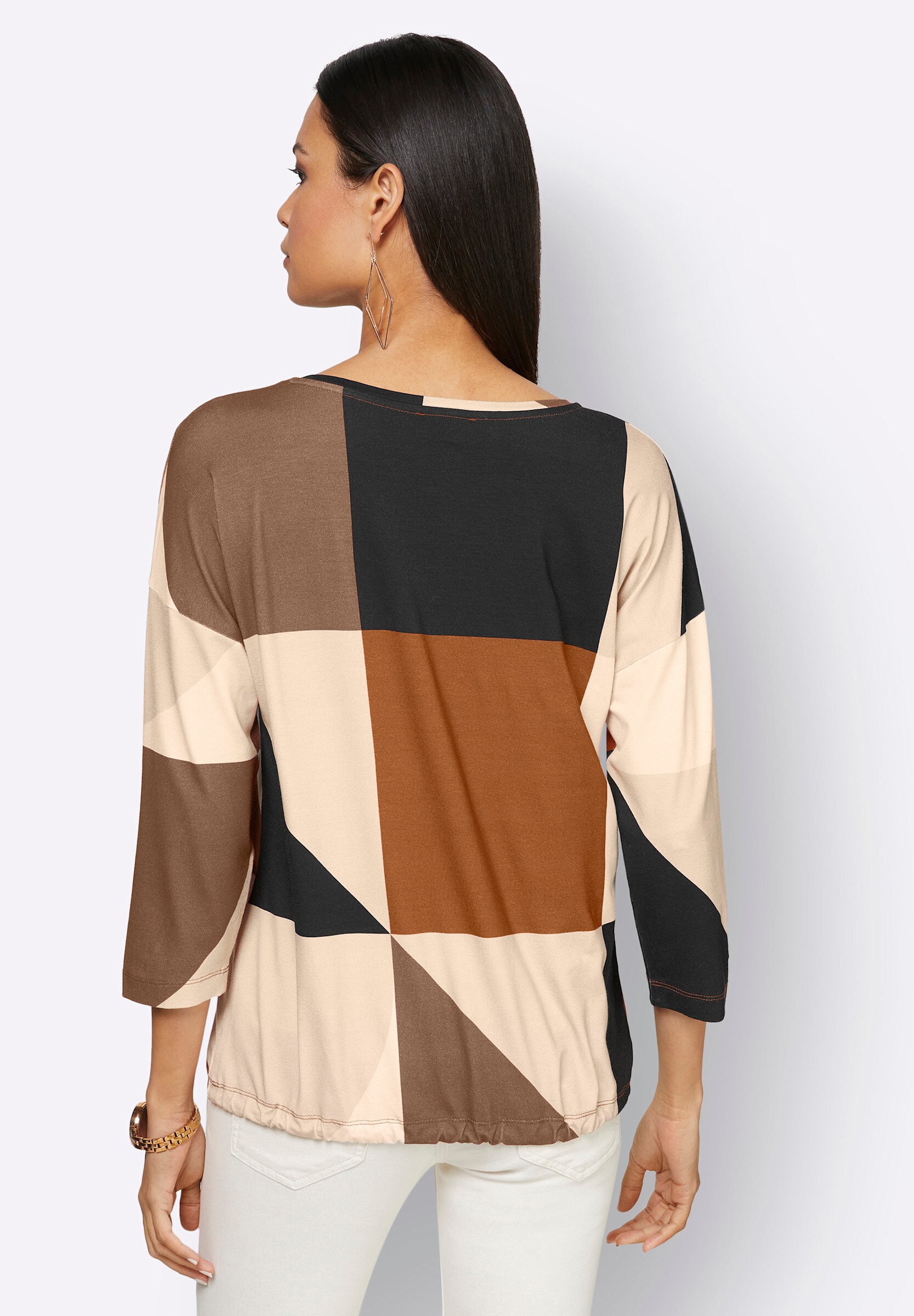 creation L T-Shirt »Shirt 3/4-Arm-Shirt mit Tunnelzug am Saum«