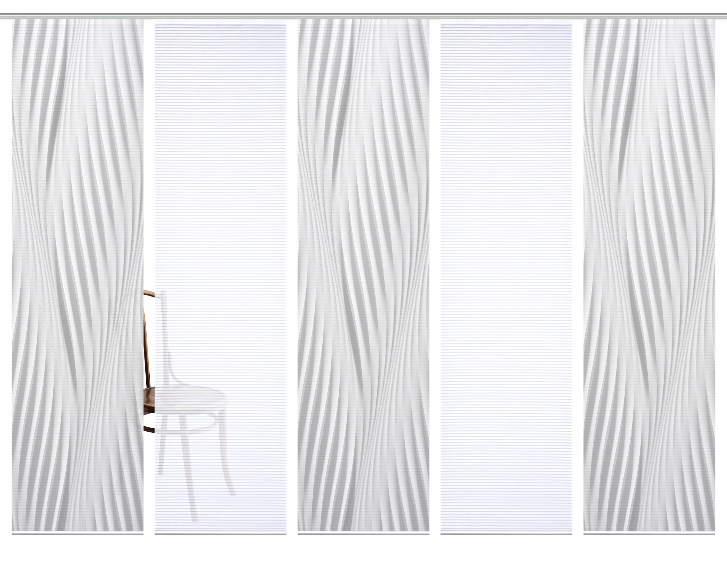 HOME in green Schiebegardine »RIWELO« Paneelwagen 5 Stk. tlg. SET DIGITALDRUCK,BAMBUSOPTIK RECYCELT