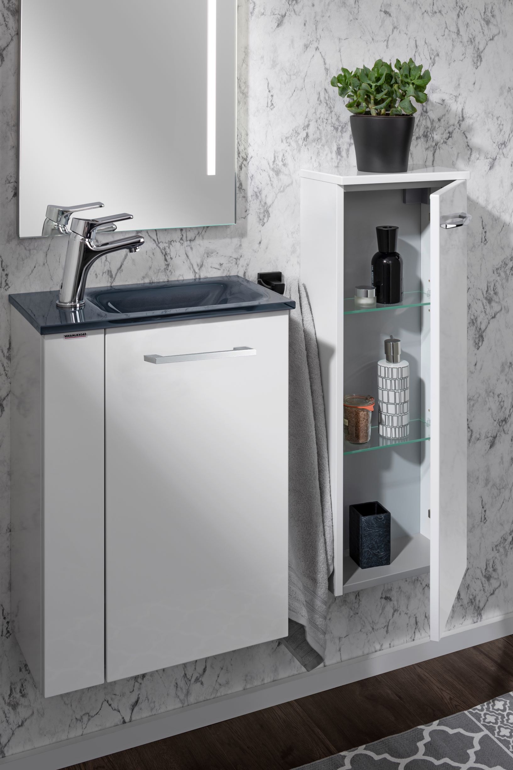 FACKELMANN Midischrank »SBC«, Tiefenreduziertes Element für das Gästebad, Breite 30cm, Tiefe 16,8cm
