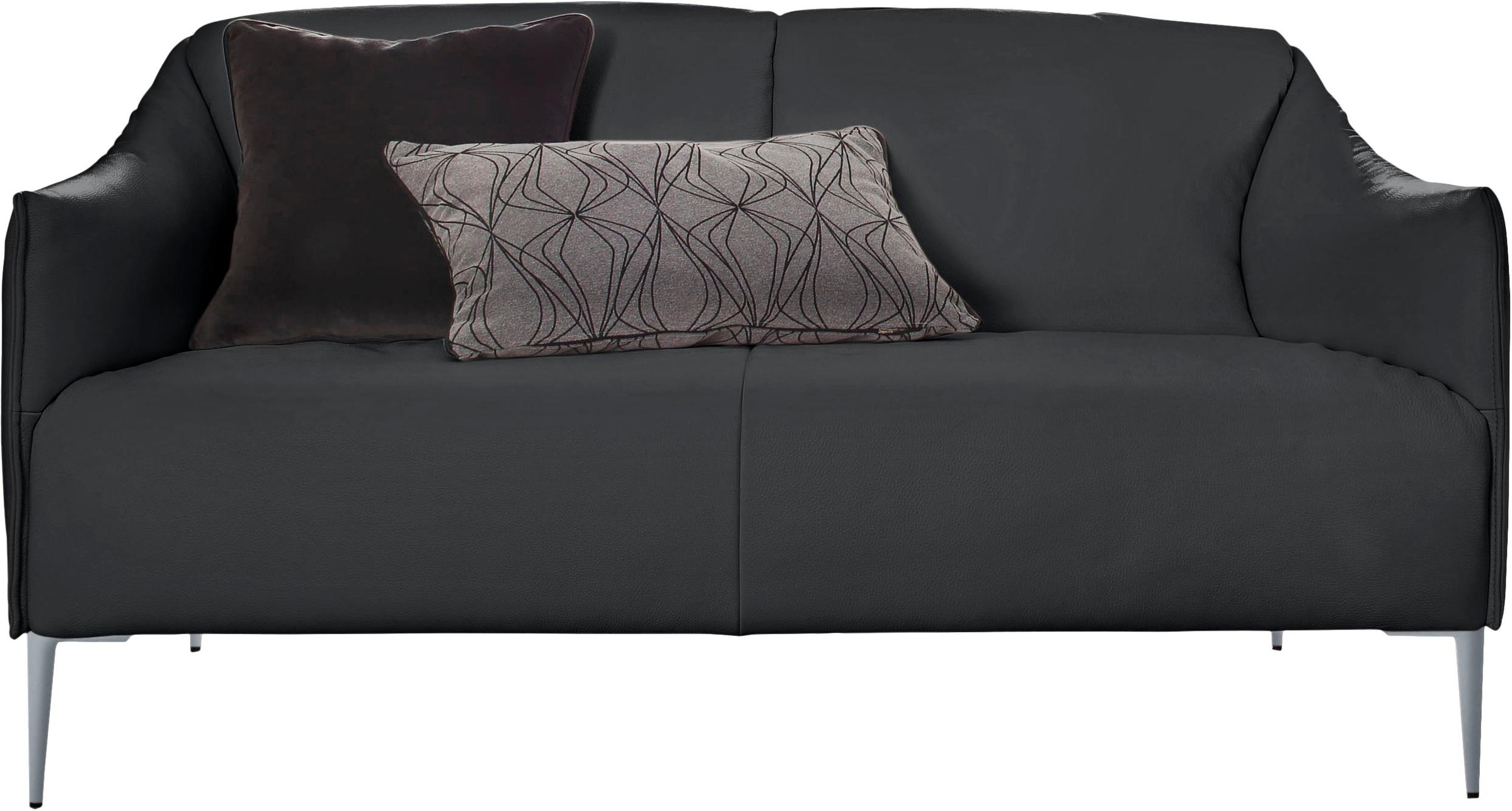 W.SCHILLIG 2-Sitzer »sally Design-Sofa, Loungesofa, bequem, schmale Armlehnen, Breite 154cm« mit Metallfüßen in Silber matt, Breite 154 cm