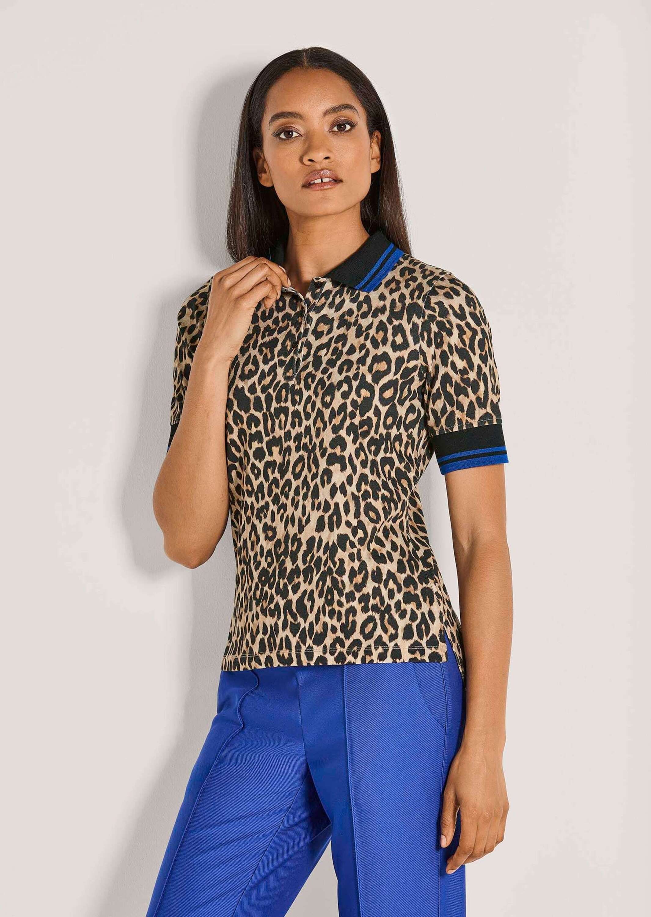 MADELEINE Kurzarmshirt »Poloshirt Modernes Shirt mit Leo-Print«