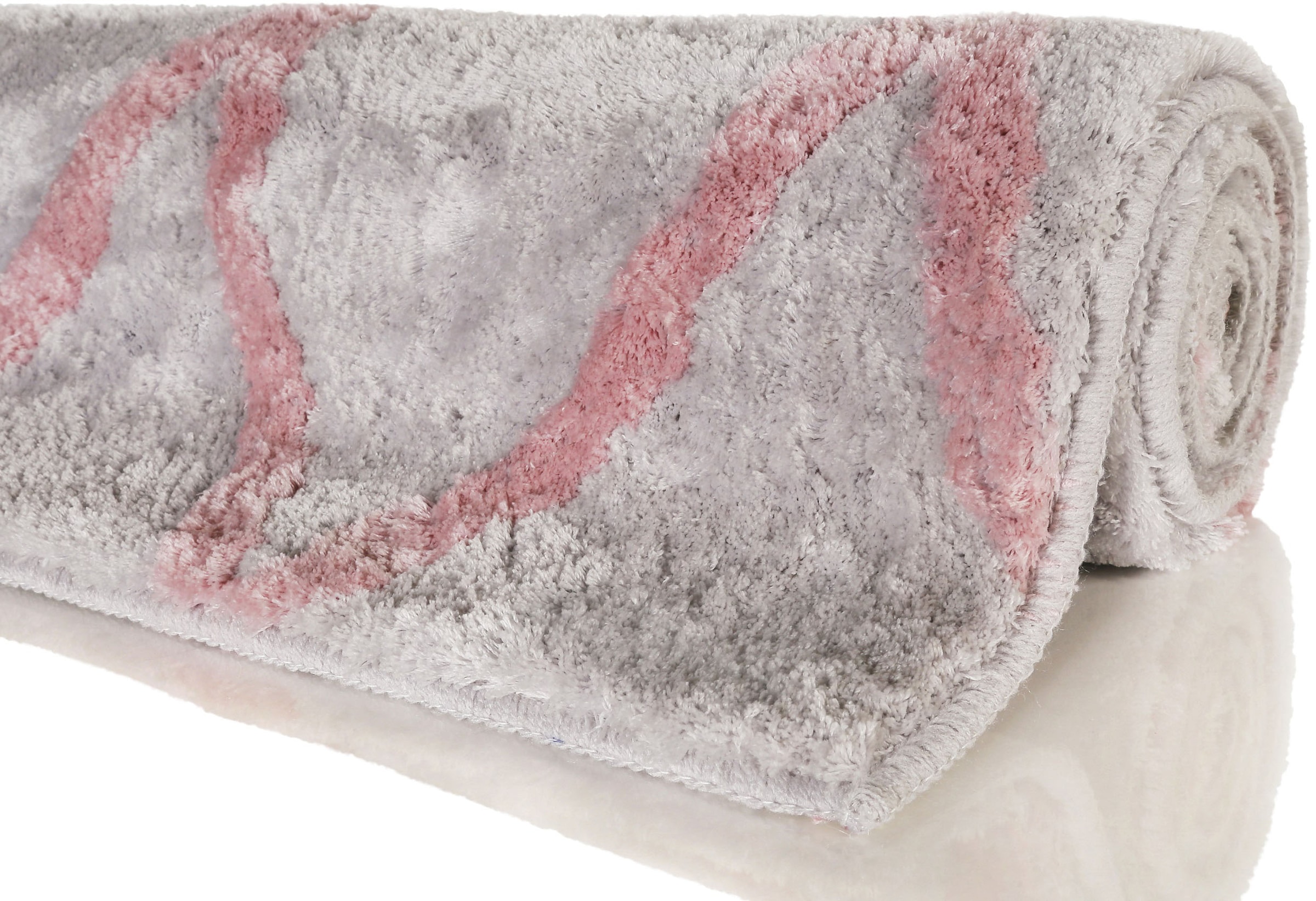 Homie Living Badematte »San Bosa«, rutschhemmend beschichtet, fußbodenheizungsgeeignet-schnell trocknend, Badteppich, modernes Rauten Design, waschbar, Badezimmerteppich