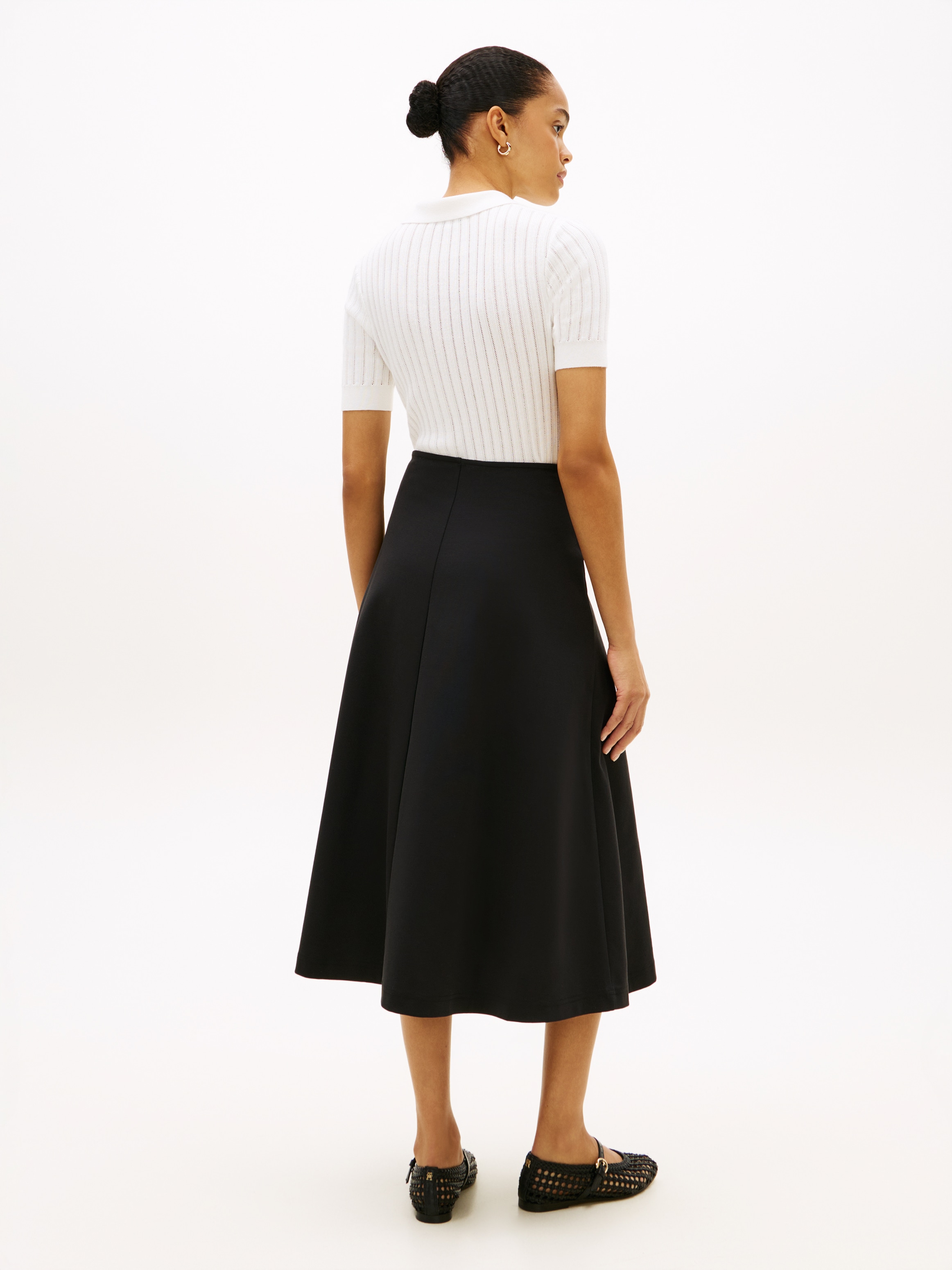 Tommy Hilfiger A-Linien-Rock »GOLD BUTTON MIDI SKIRT« mit Zierknöpfen