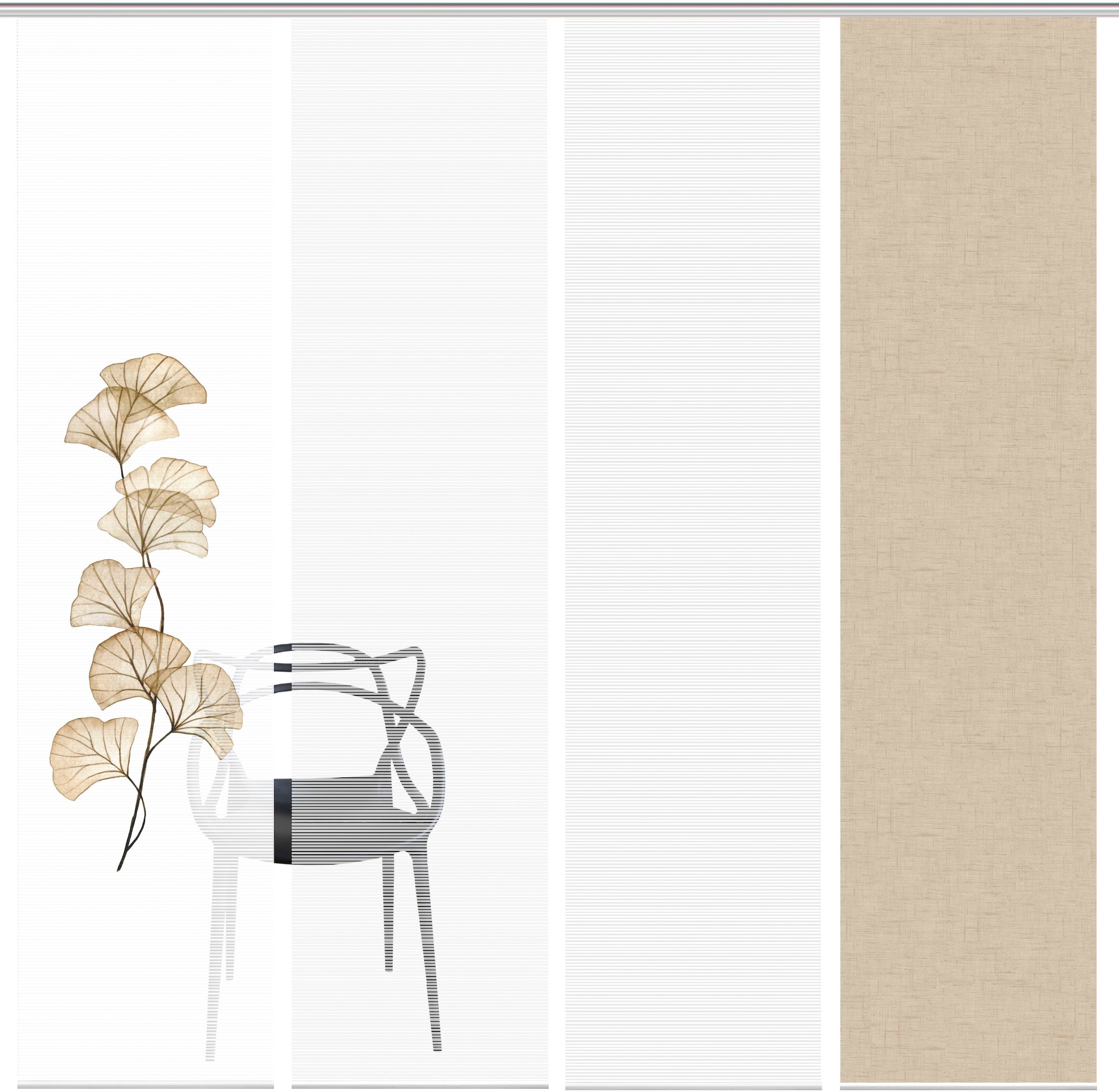 Vision S Schiebegardine »BERTO 4er SET« Paneelwagen 4 Stk. tlg. Schiebevorhang Digidruck 4er Set BERTO