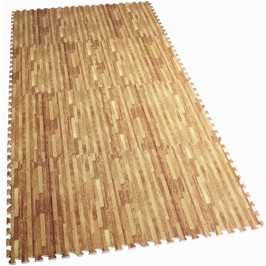 GORILLA SPORTS Bodenschutzmatte »Schutzmattenset mit acht Teilen Holzoptik«, (Set, 8 St.)