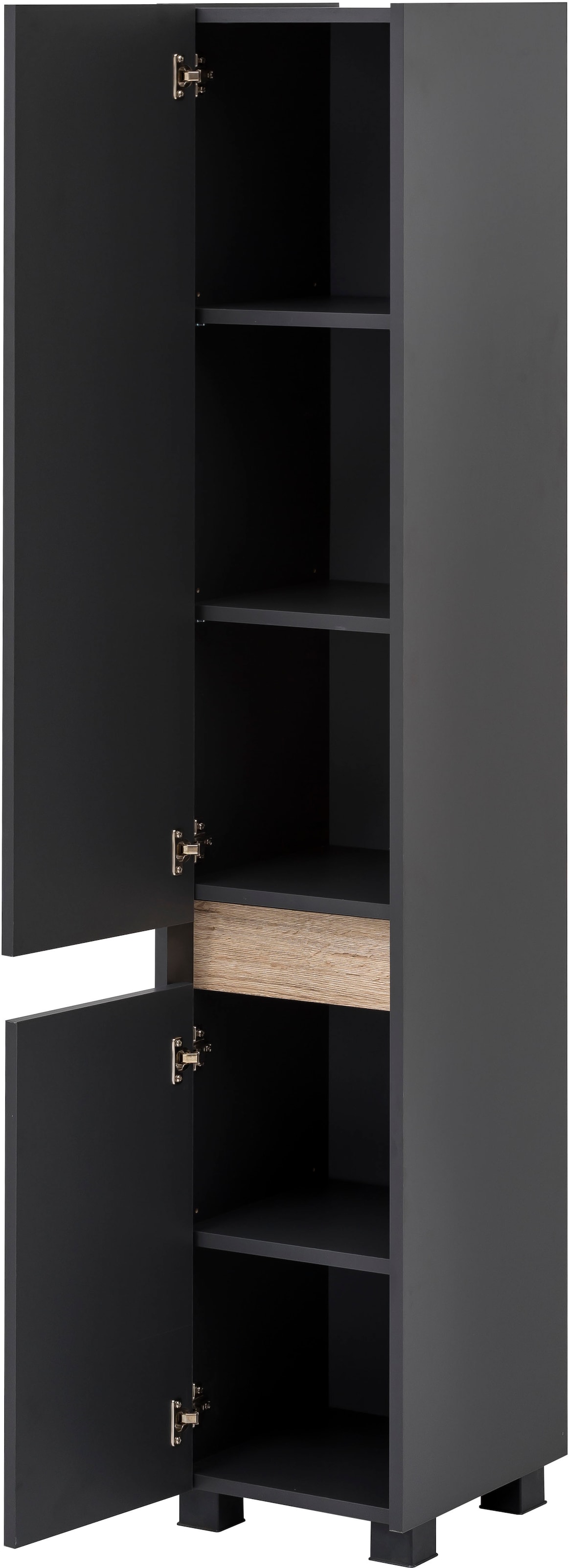 Schildmeyer Hochschrank »Cosmo in verschiedenen Farben made in Germany«, Höhe 164,5 cm, Badezimmerschrank, Blende im modernen Wildeiche-Look